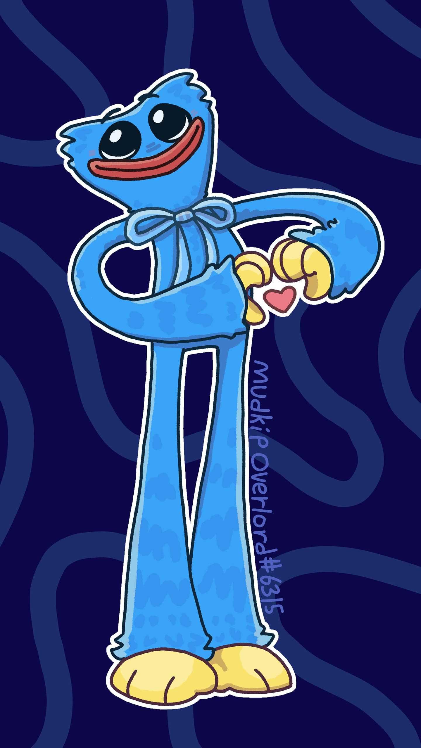 Huggy Wuggy Poppy Playtime blu, 1440x2560 Verticale, Telefono