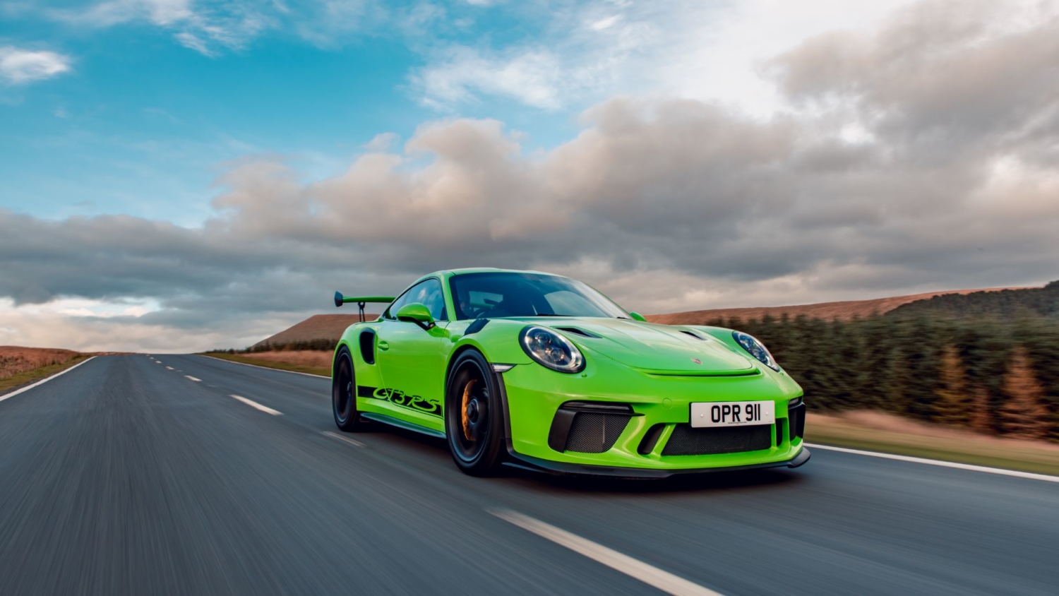 Porsche 911 GT3 RS verde, 1500x844 HD, Desktop