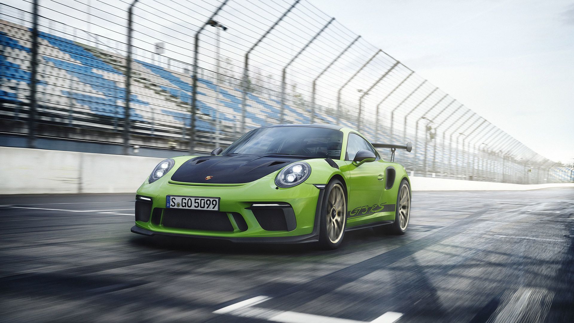 Porsche 911 GT3 RS verde, 1920x1080 Full HD, Desktop