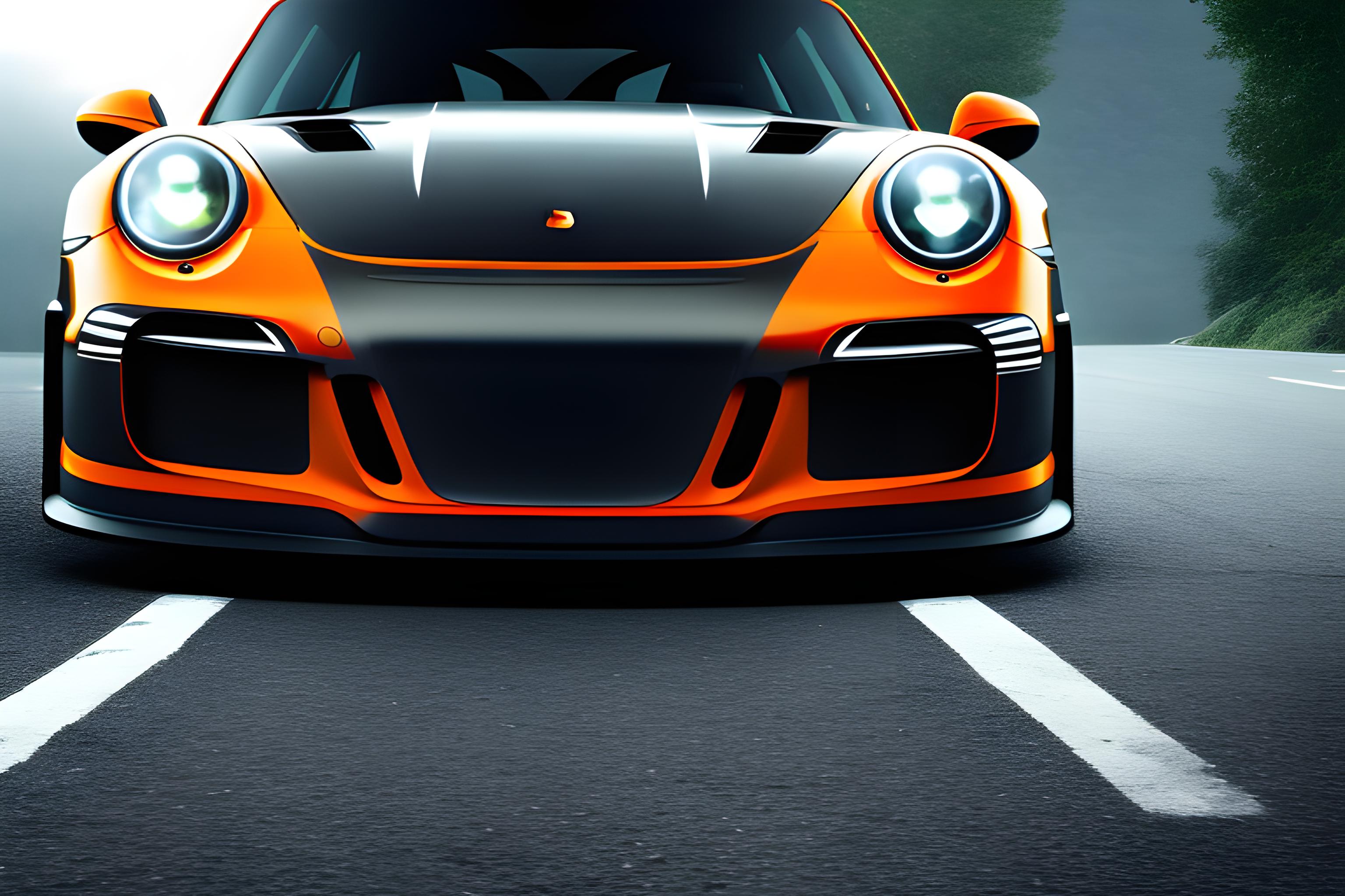 Porsche 911 GT3 RS arancione, 3072x2048 2K, Desktop