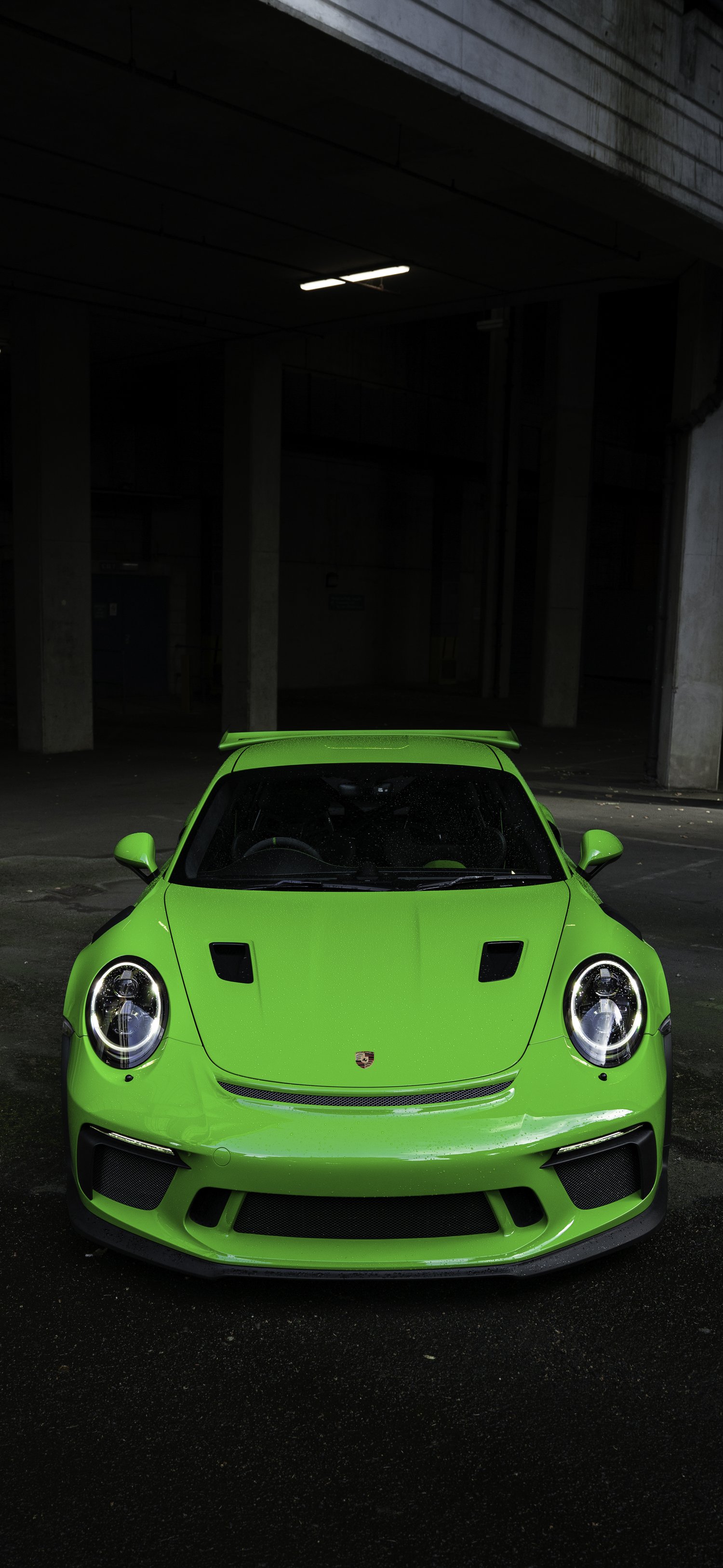 Porsche 911 GT3 RS verde, 1500x3251 Verticale, Telefono