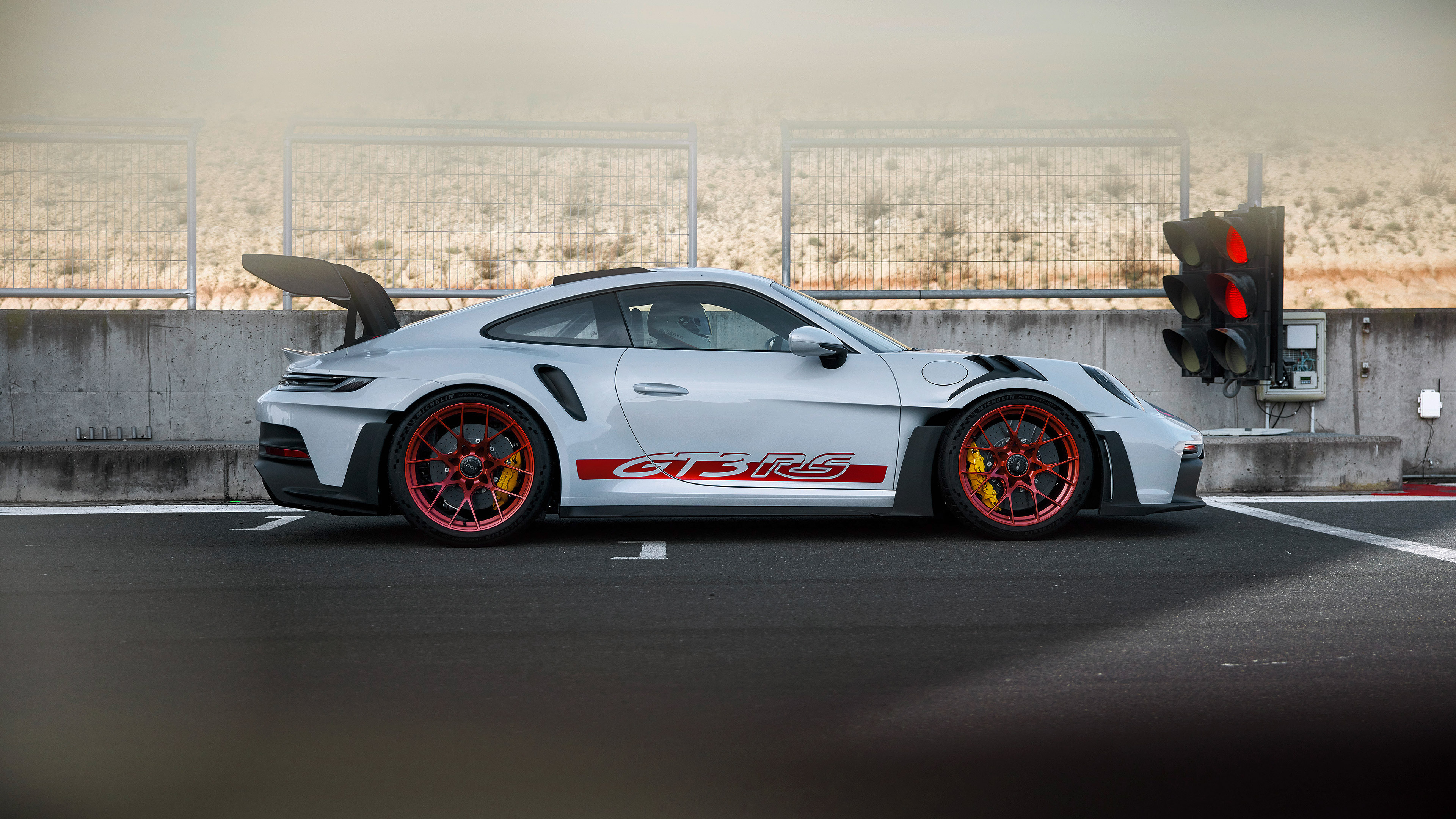 Porsche 911 GT3 RS bianca, 3840x2160 4K, Monitor 4K