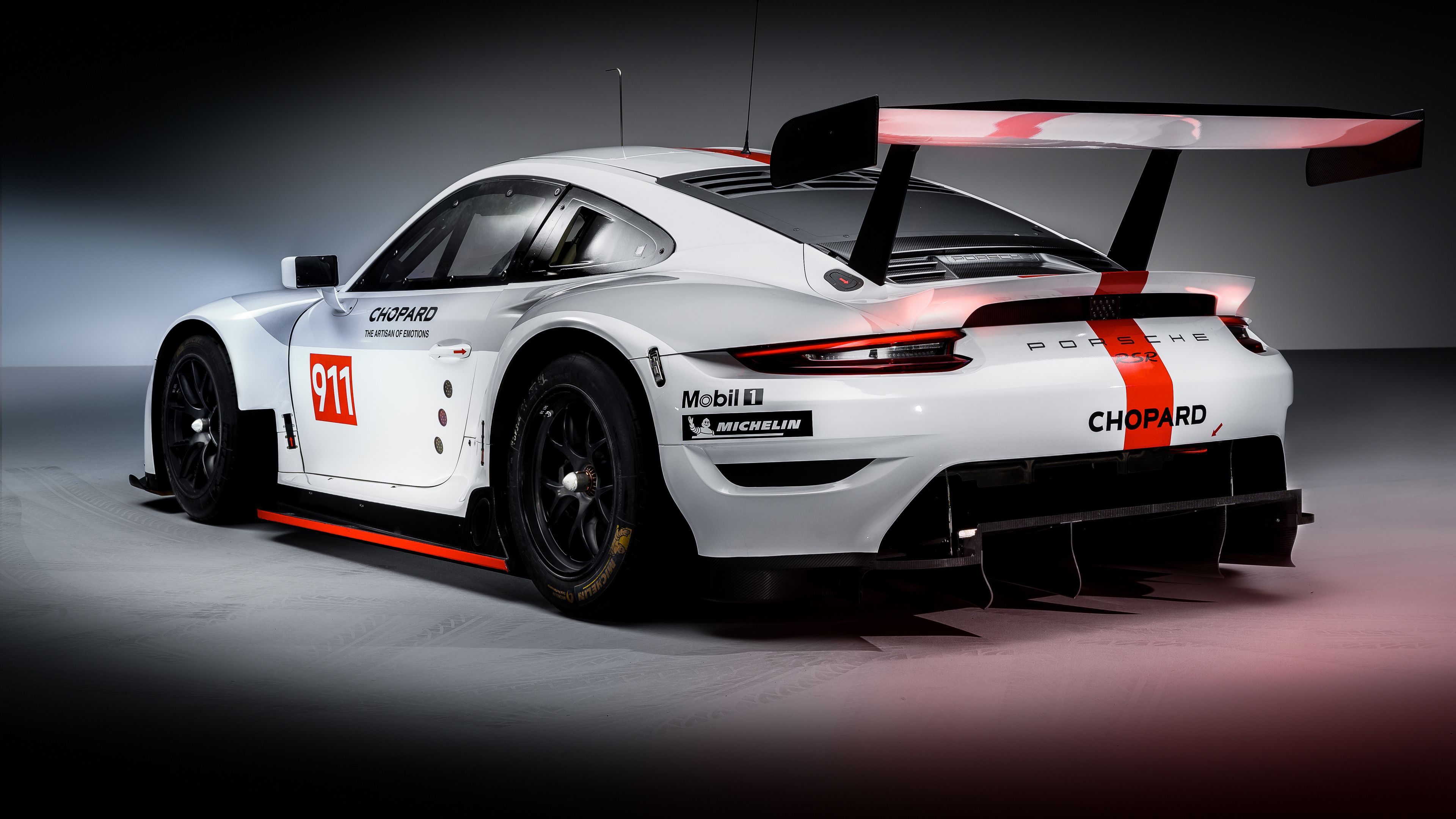 Porsche 911 RSR bianca, 3840x2160 4K Ultra HD, Monitor 4K