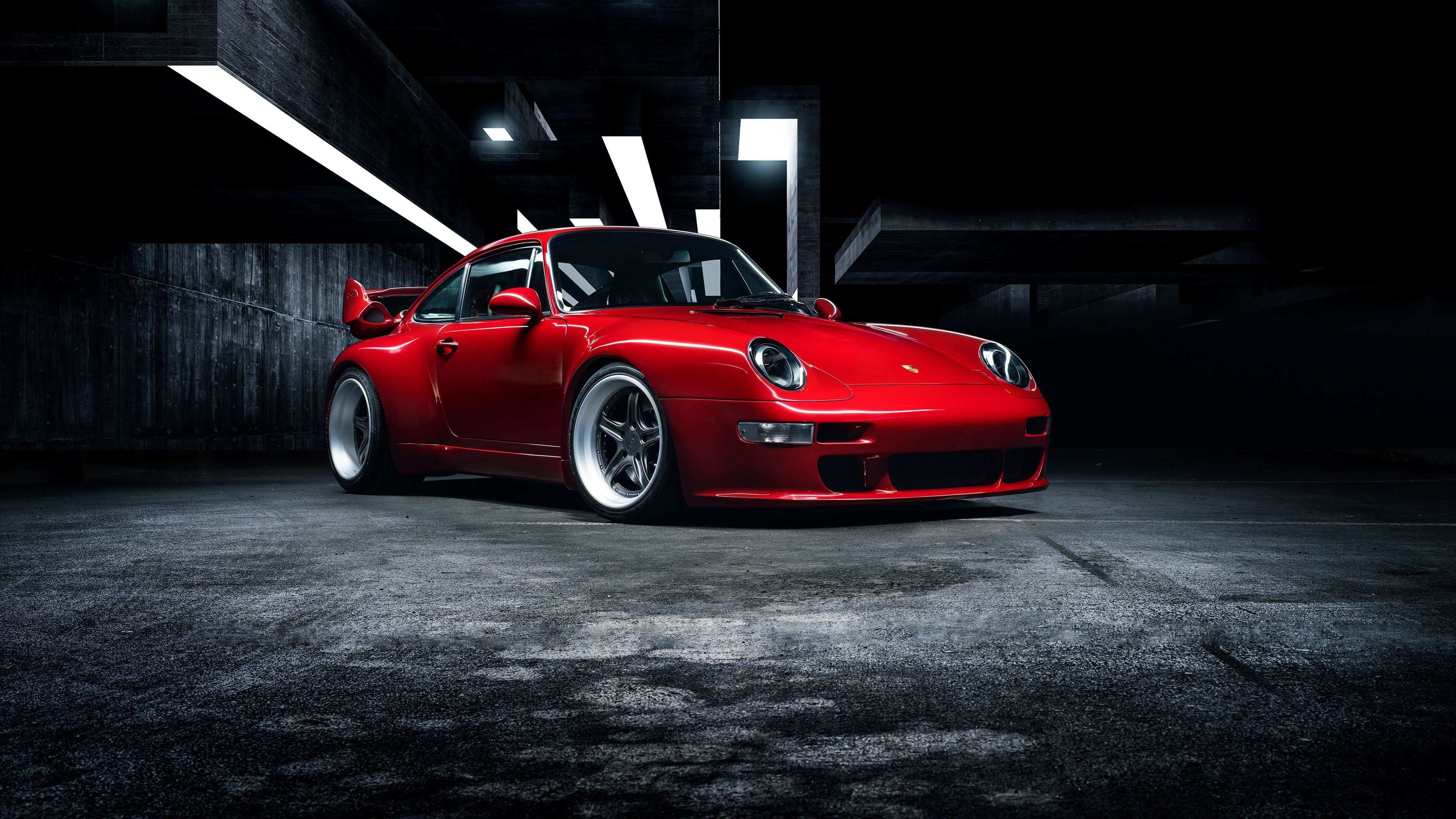 Porsche 911 rossa garage, 3840x2160 Ultra HD, 4K TV