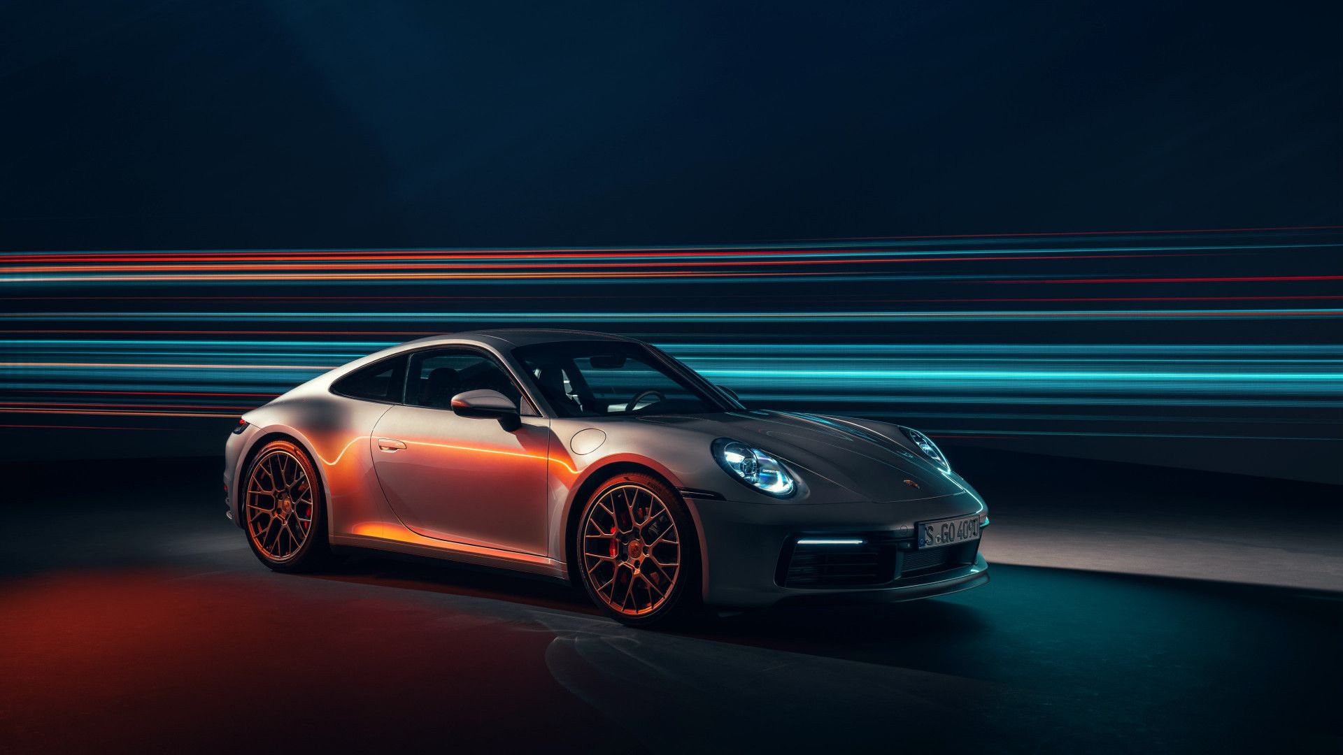Porsche 911 Carrera argento, 1920x1080 1080p, Laptop