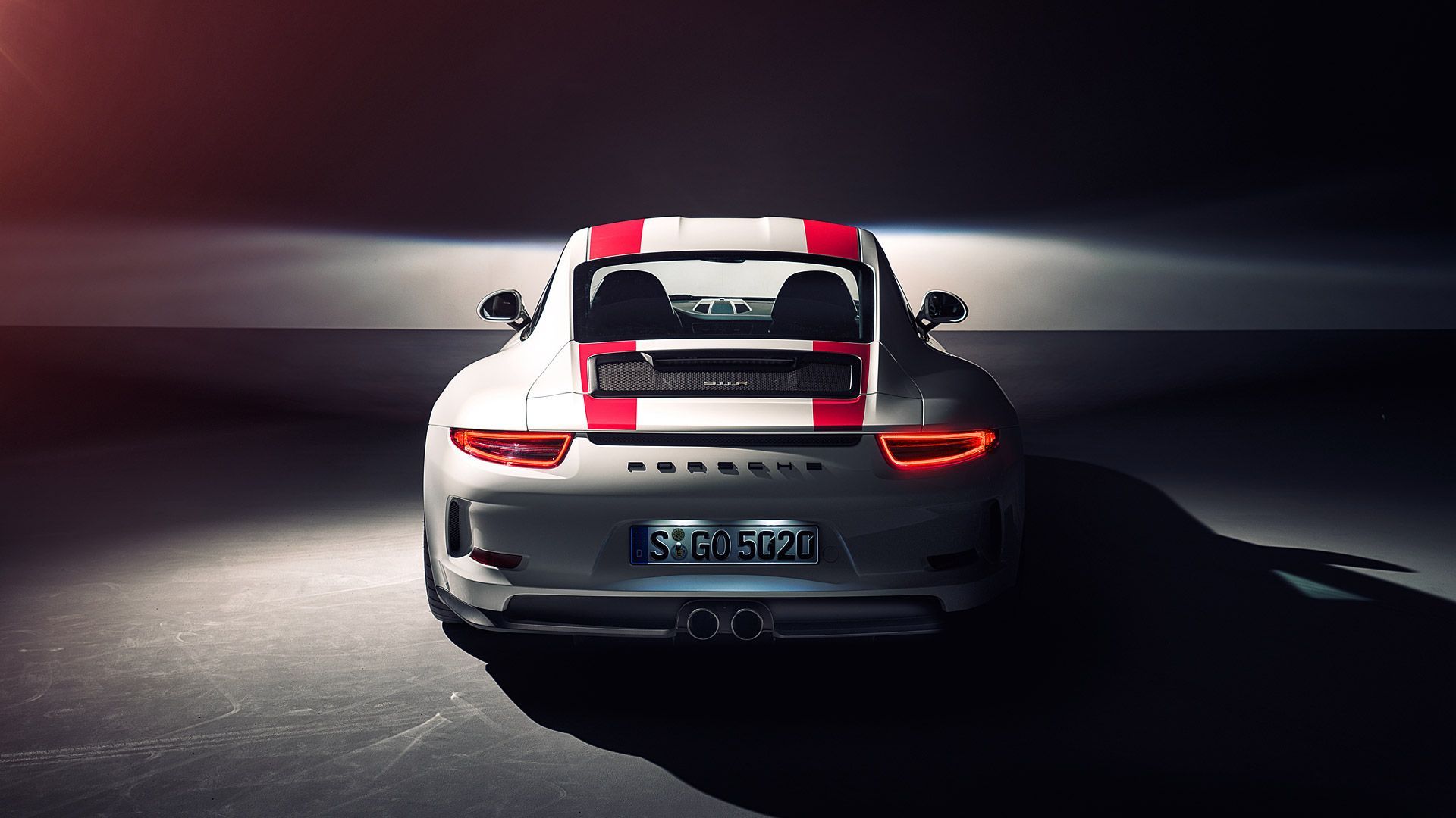 Porsche 911 bianca vista posteriore, 1920x1080 1080p, Desktop