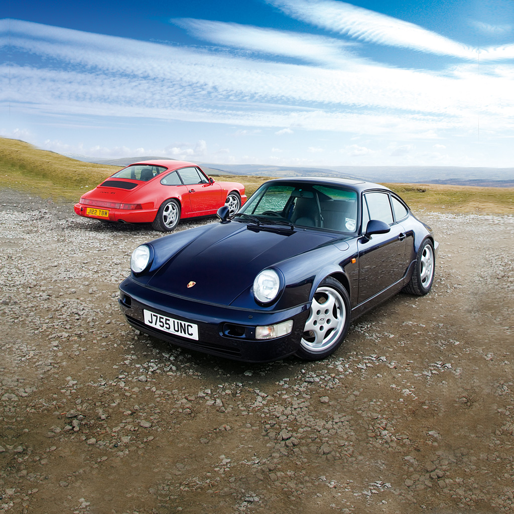Porsche 911 blu e rossa, 1024x1024 HD, PC