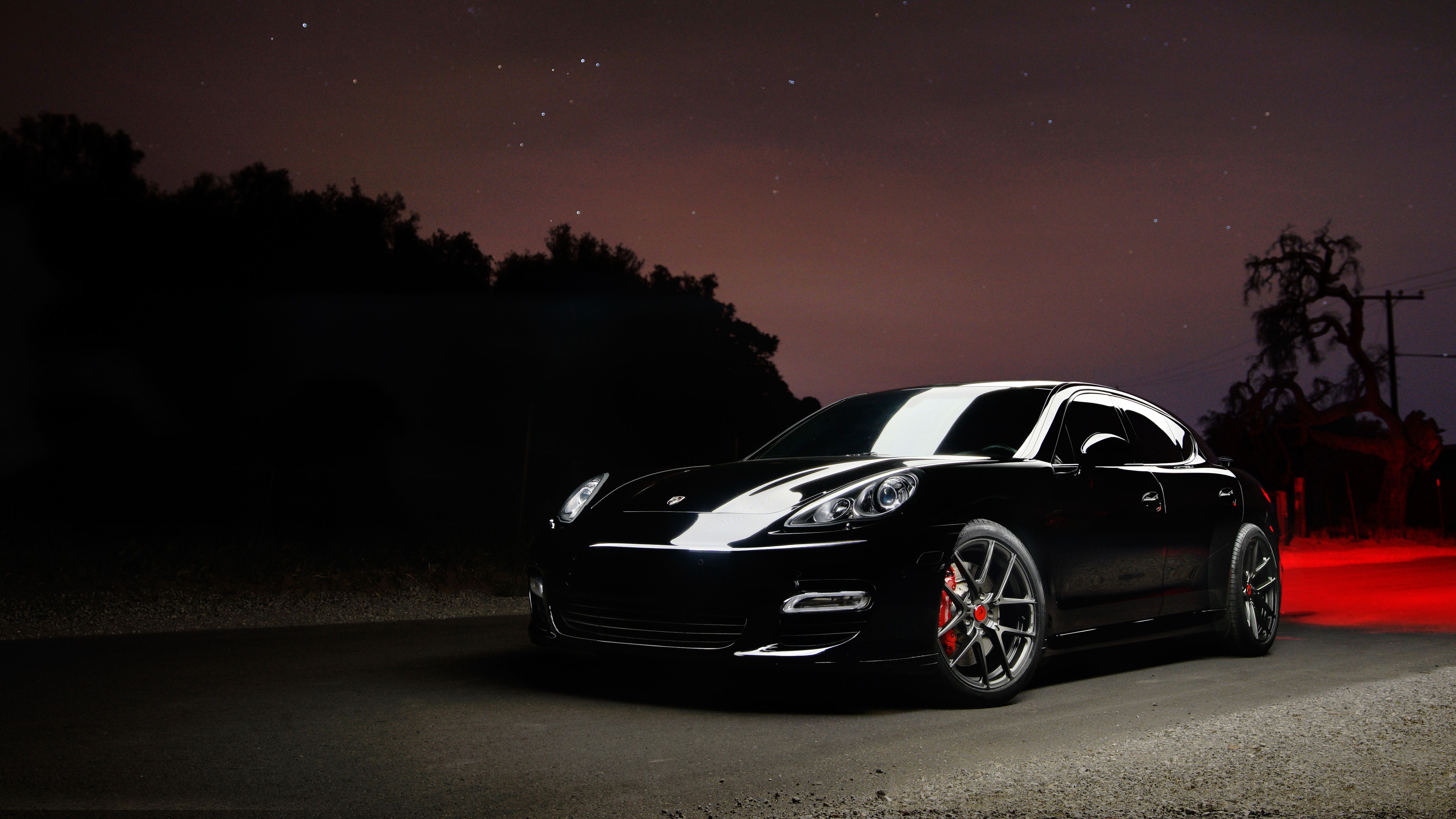Porsche Panamera nera notturna, 5120x2880 Ultra HD, 4K TV