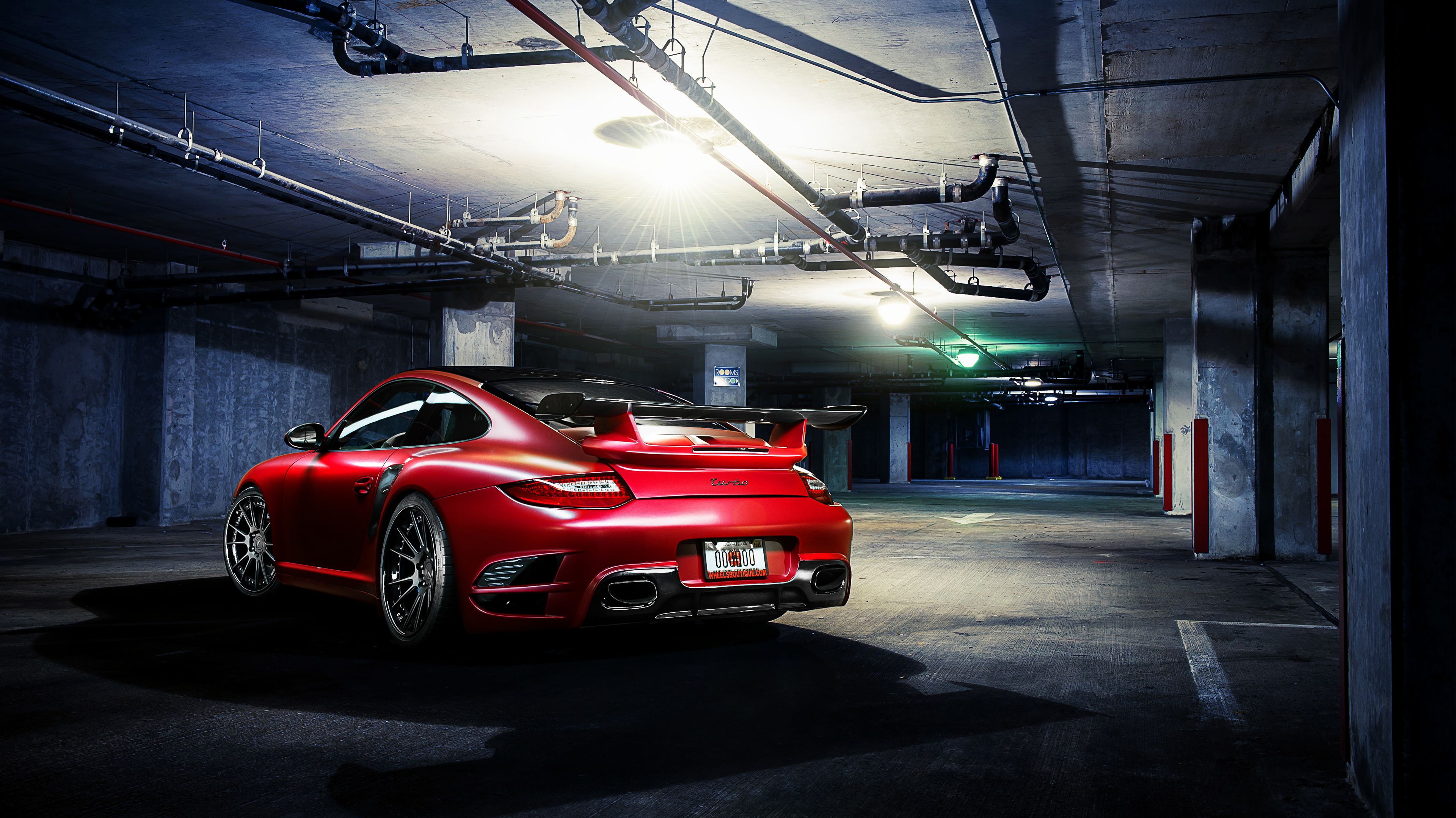 Porsche 911 rossa parcheggio, 3840x2160 Ultra HD, 4K TV