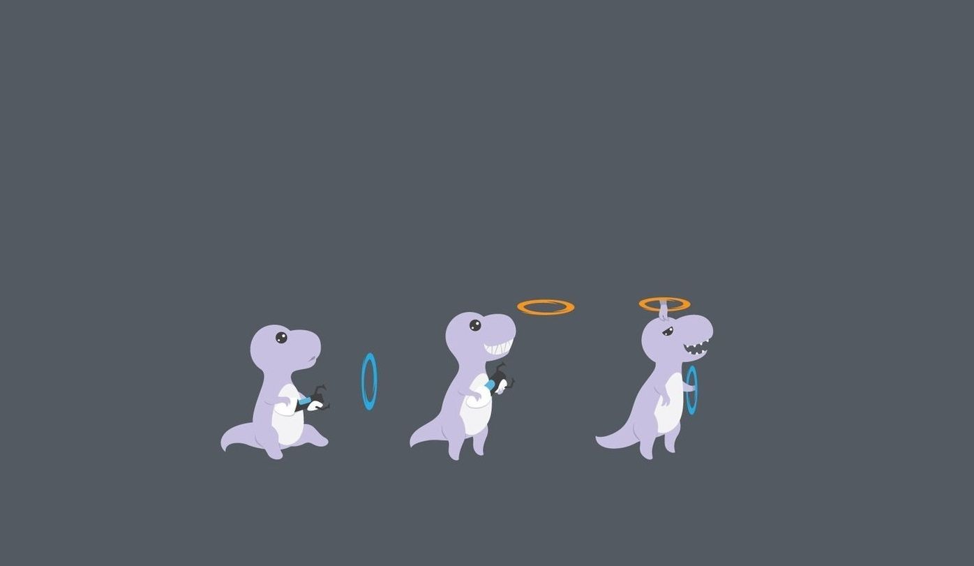 Dinosauro animato con aureola, 1396x811 HD, Desktop