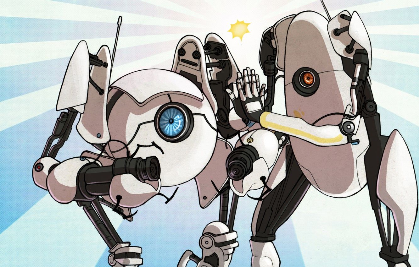 Robot P-body e ATLAS, Portal 2, 1332x850 720p, PC