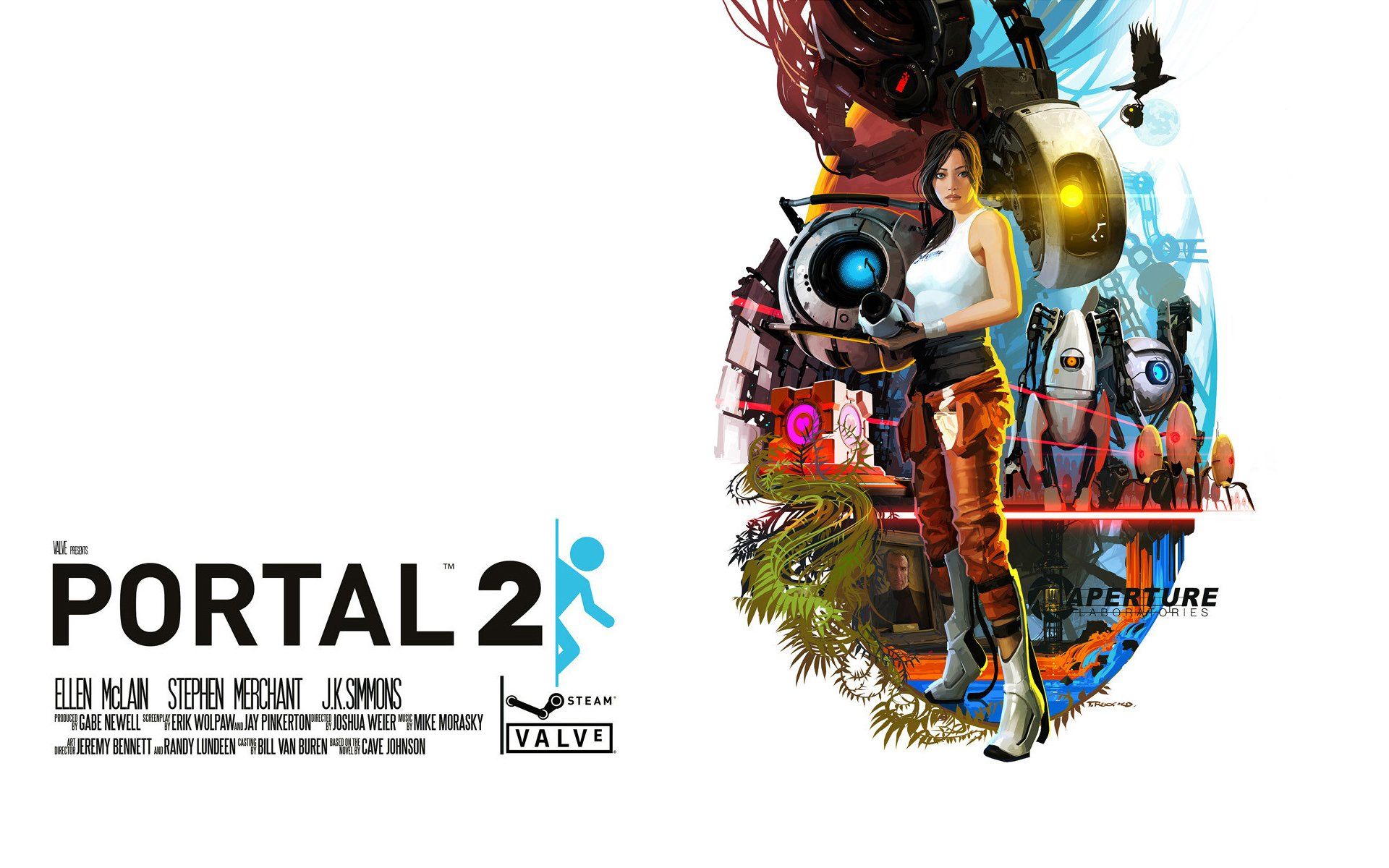 Poster Portal 2 personaggi, 1920x1200 Full HD+, Laptop