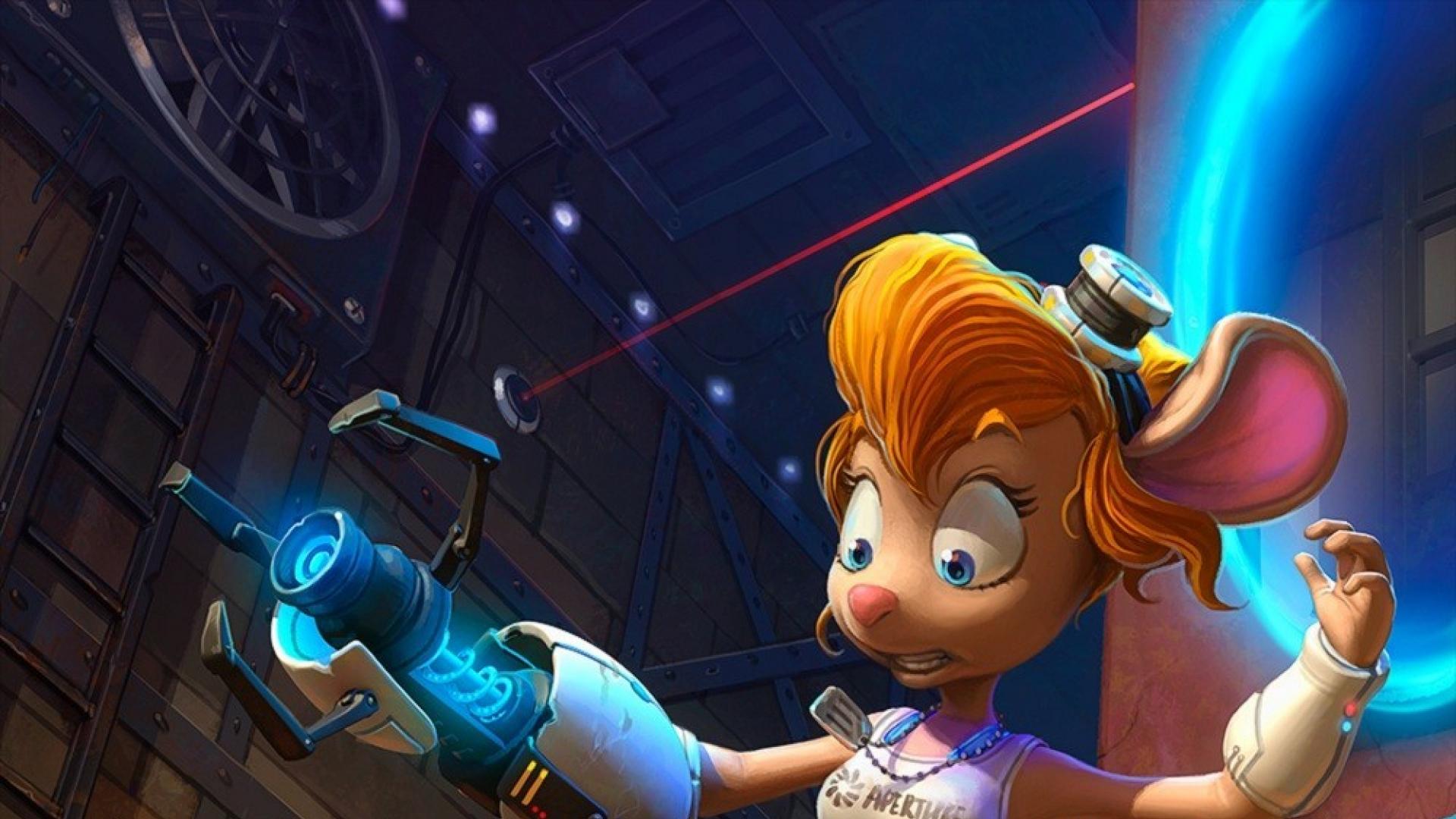 Topolina animata con portal gun, 1920x1080 1080p, PC