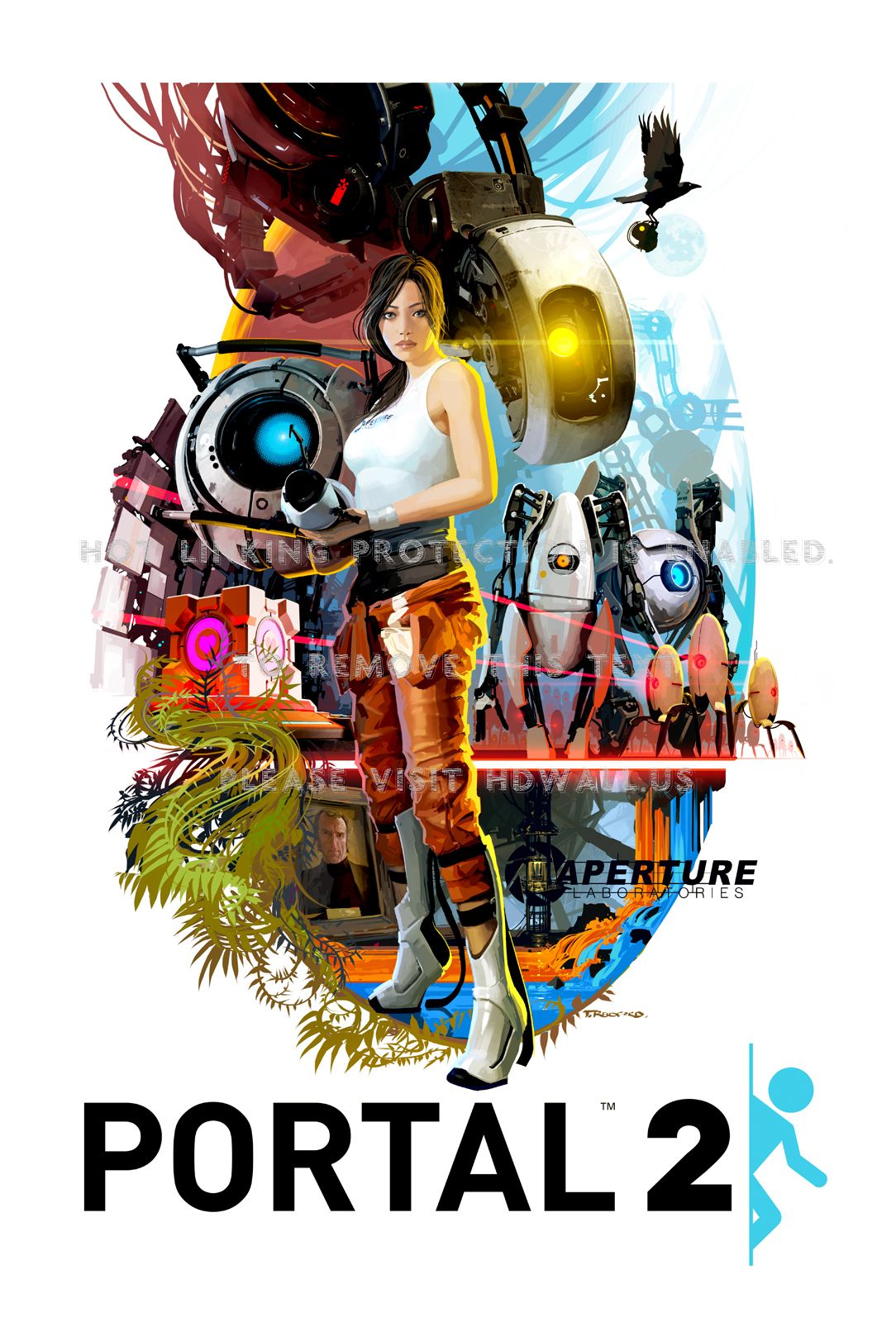 Chell, GLaDOS e Wheatley Portal 2, 1084x1600 Verticale, Mobile