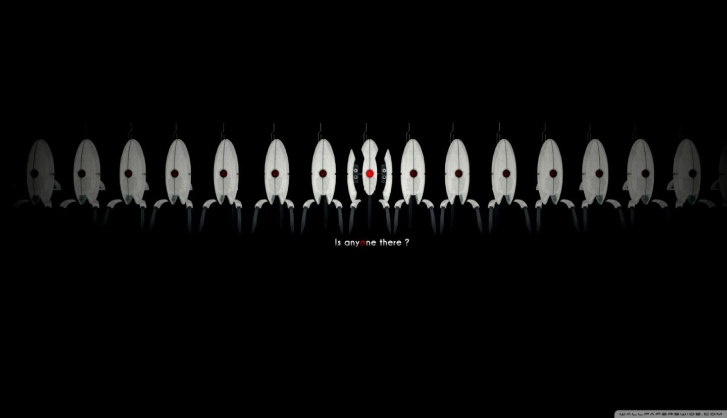 Turrets Portal 2 fila nera, 1440x828 HD, Desktop
