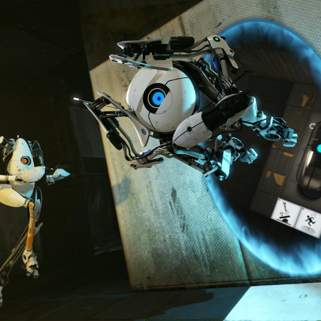 Robot Portal 2 con portale, 1024x1024 HD, Laptop