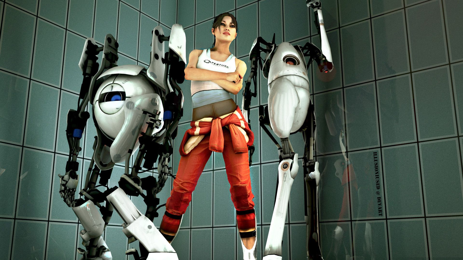 Personaggi Portal 2, robot Atlas P-body, 1920x1080 1080p, Desktop