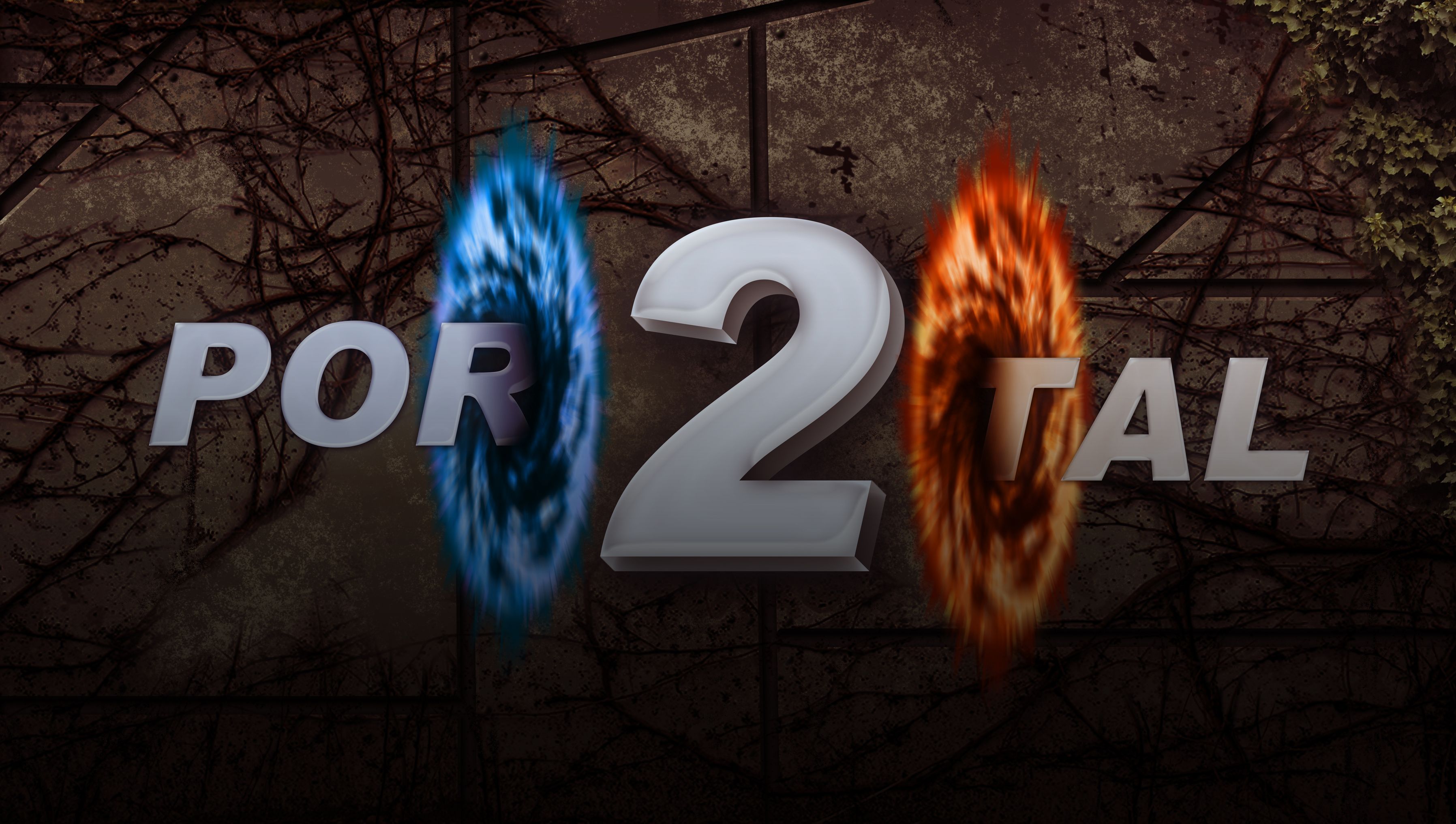 Logo Portal 2 con portali, 3592x2032 WQXGA, Desktop