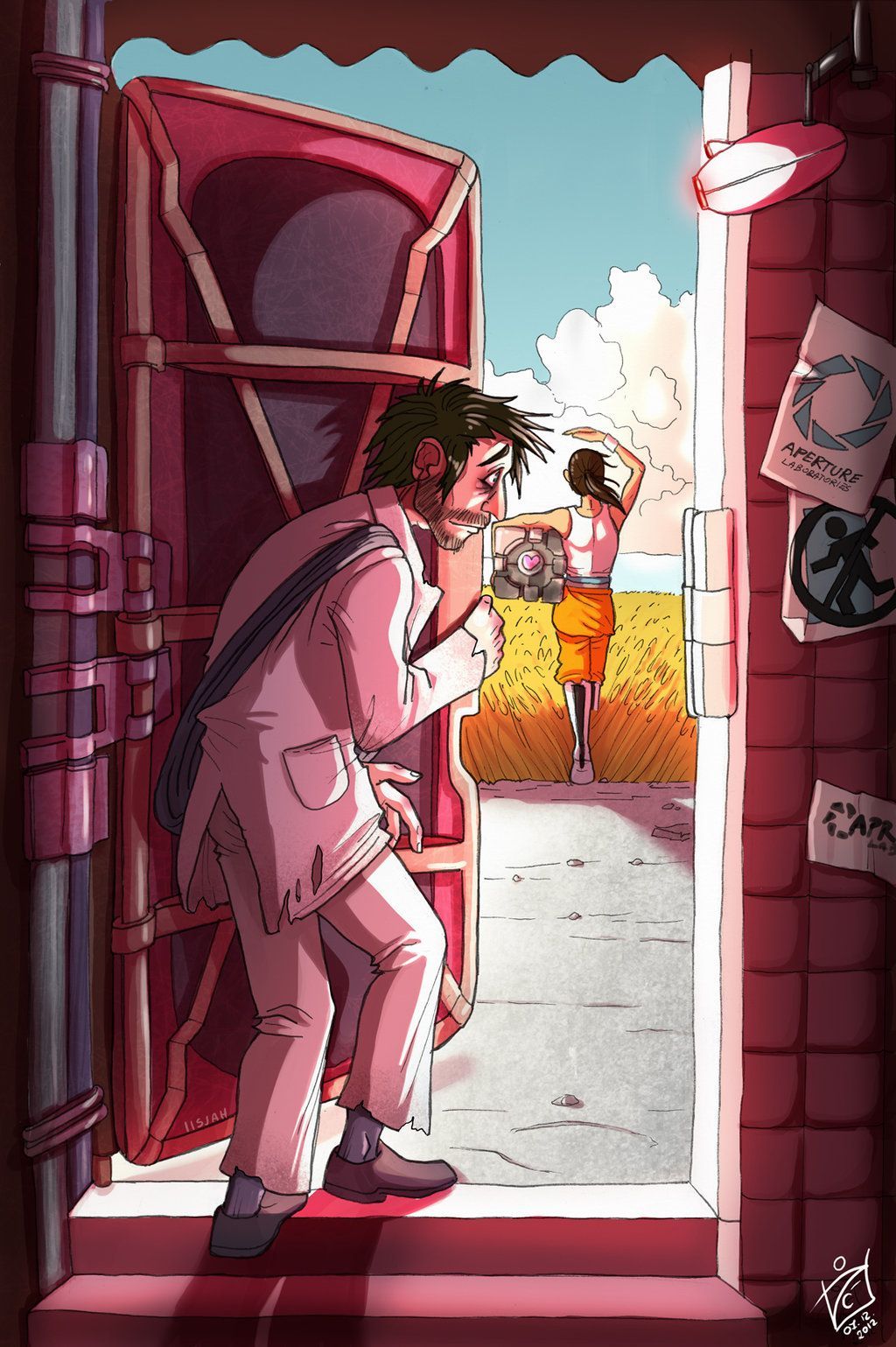 Wheatley e Chell, Portal 2, 1024x1539 Verticale, Telefono