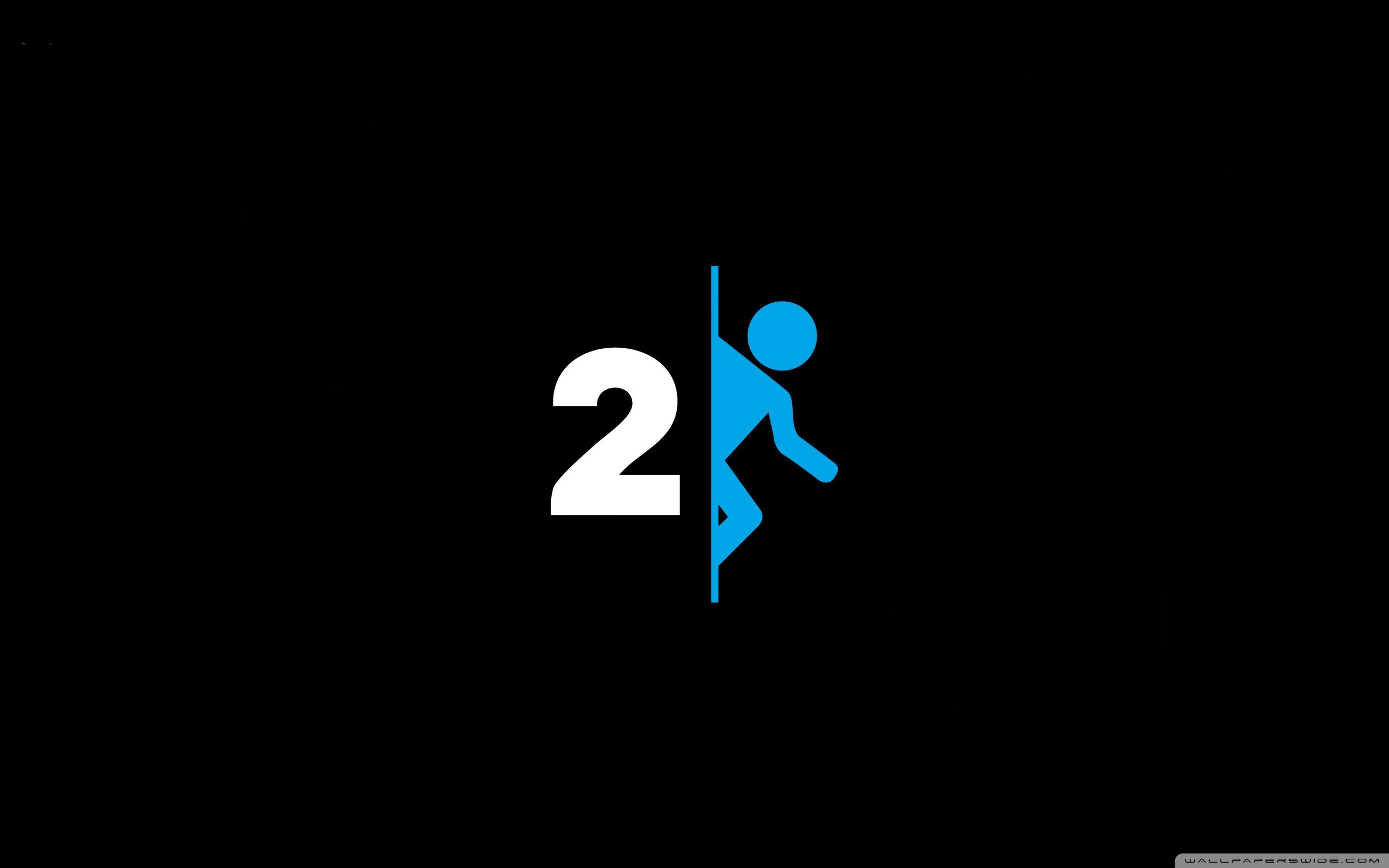 Logo Portal 2 sfondo nero, 2560x1600 2K+, Desktop