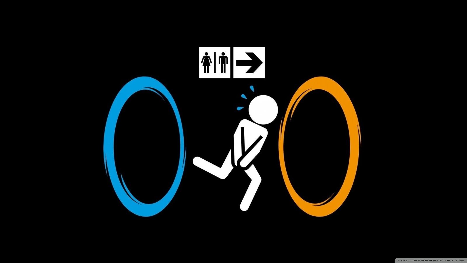 Portal personaggio che cade portali, 1280x1024 720p, Monitor Gaming