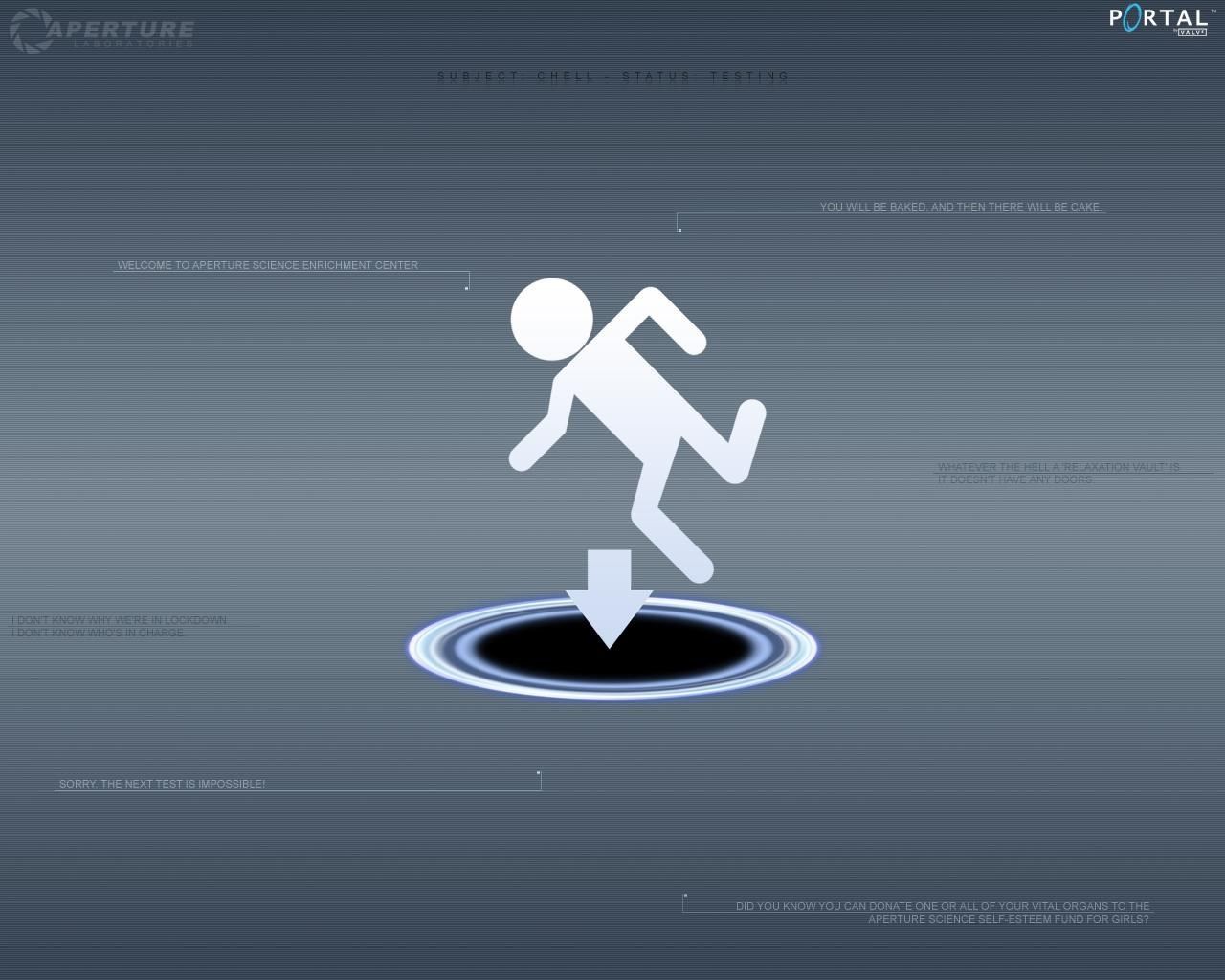 Portal videogioco figura stilizzata, 1280x1024 720p, PC