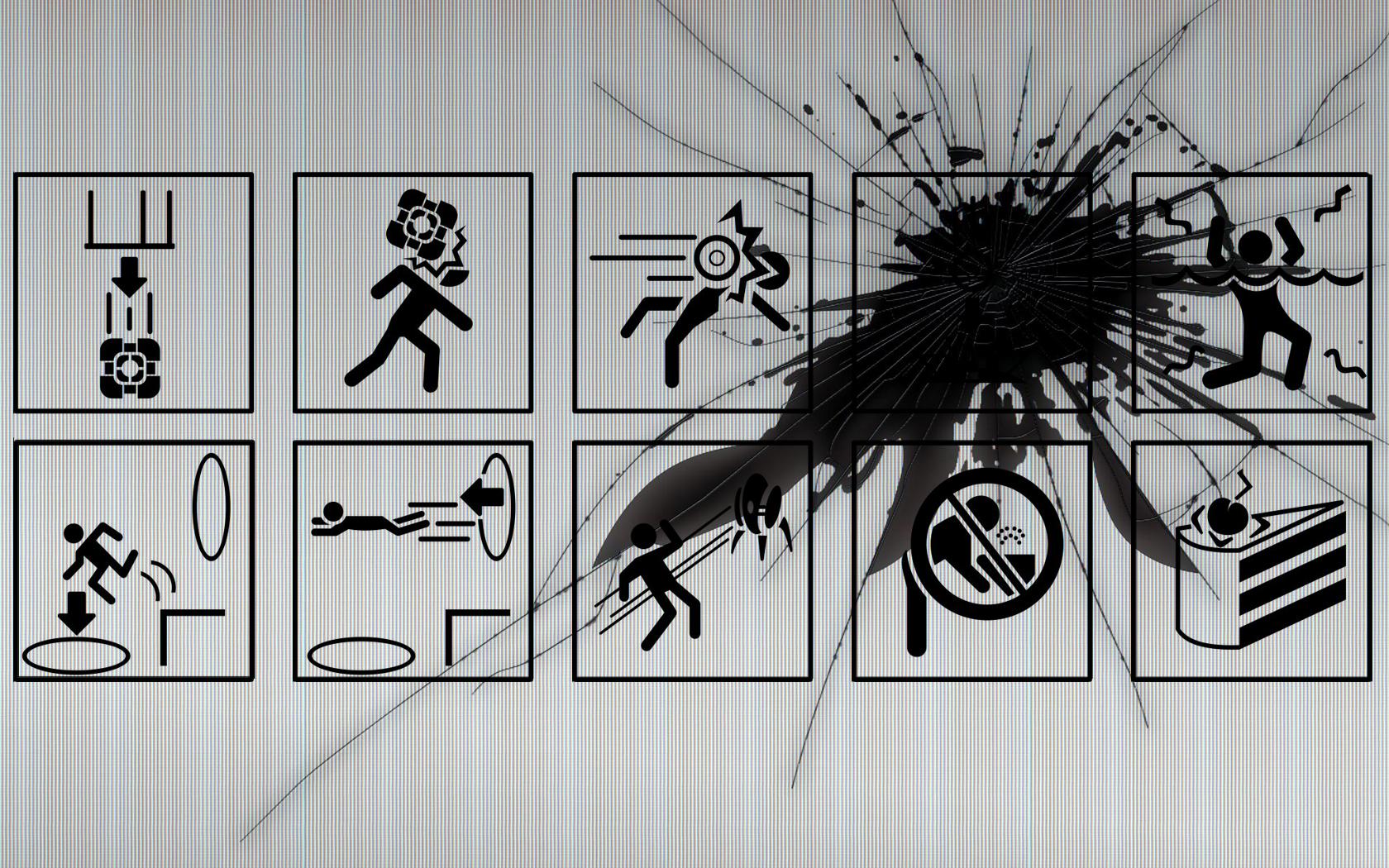 Portal icone rotte vetro, 1680x1050 900p, Monitor Gaming