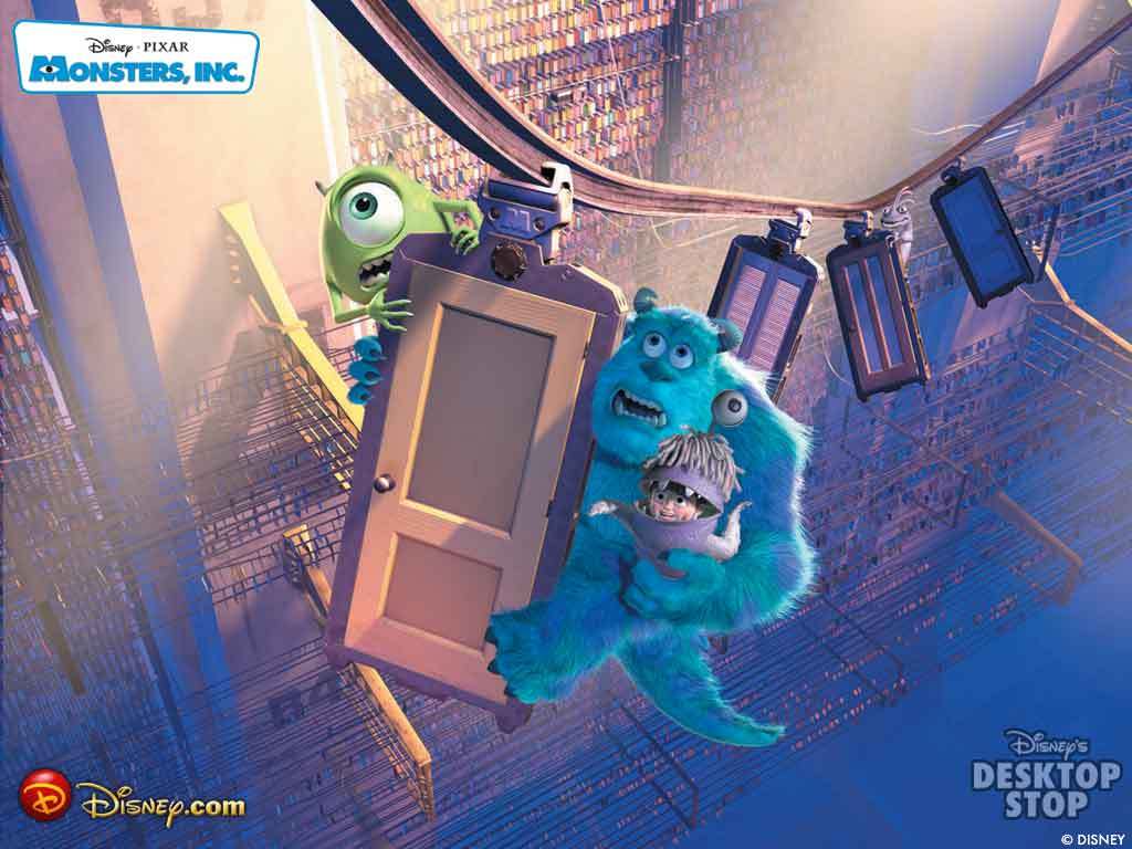 Monsters Inc porte inseguimento, Pixar, 1024x768 HD, iMac