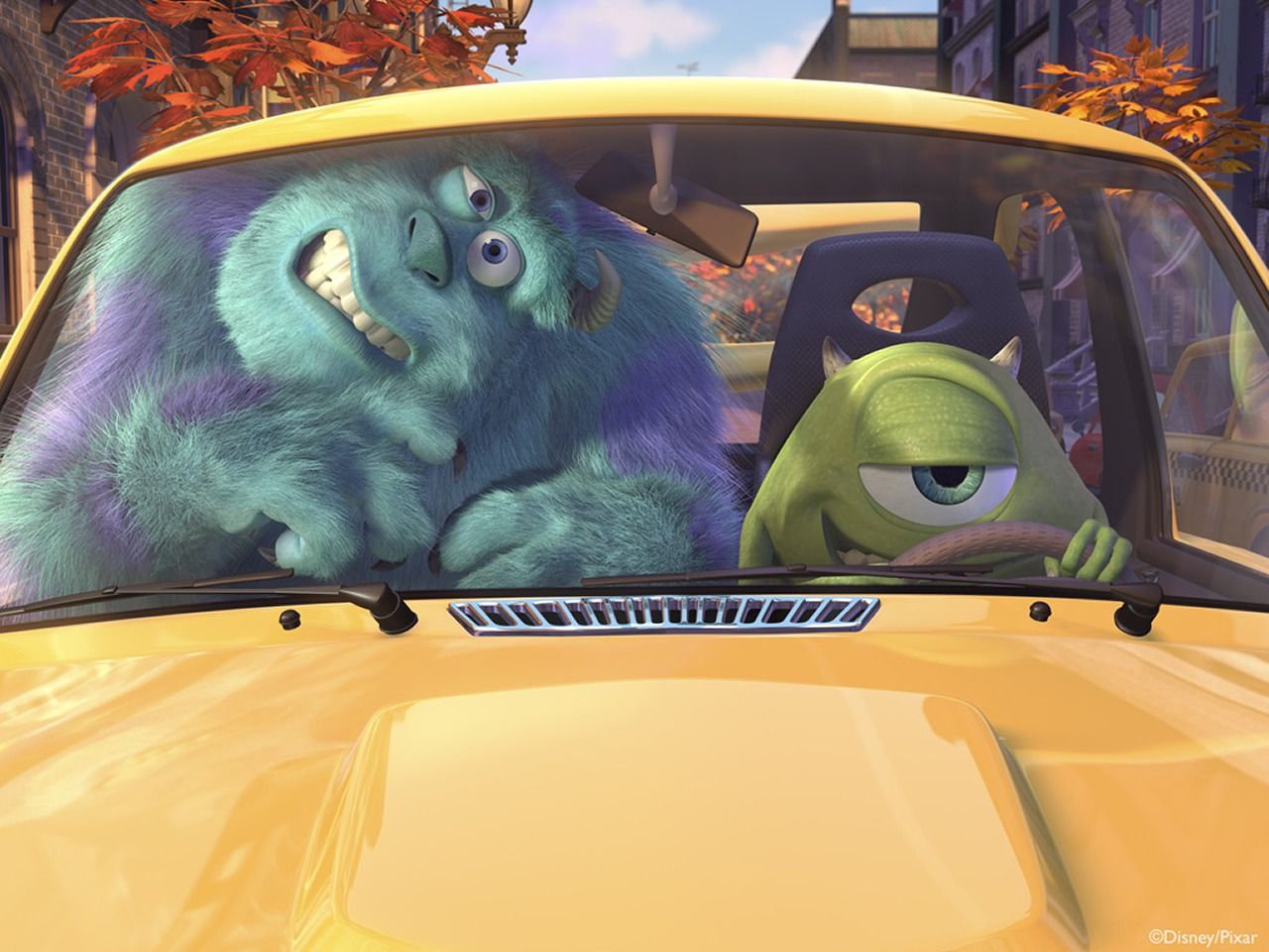 Sulley e Mike in auto, 1280x960 720p, Laptop