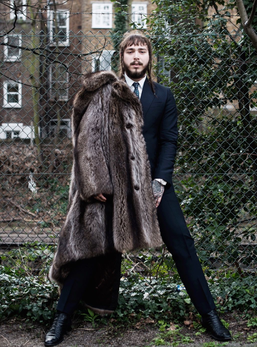 Post Malone cappotto pelliccia, 1028x1390 Verticale, Telefono