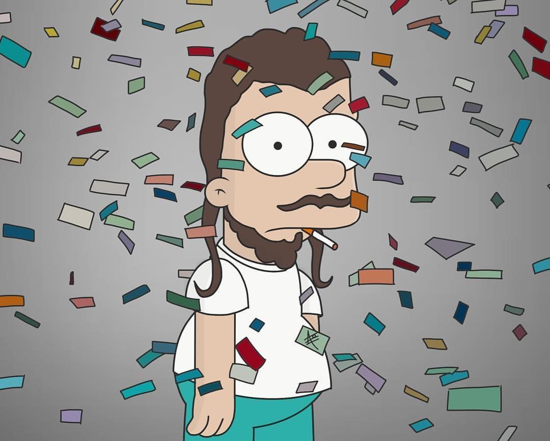 Personaggio animato con coriandoli colorati, 1080x867 HD, Desktop