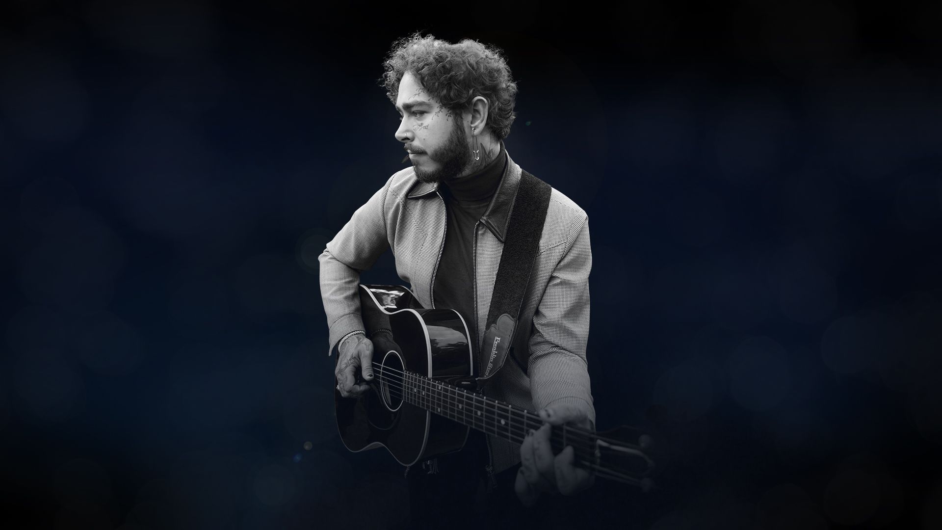 Post Malone con chitarra acustica, 1920x1080 Full HD 1080p, PC Desktop