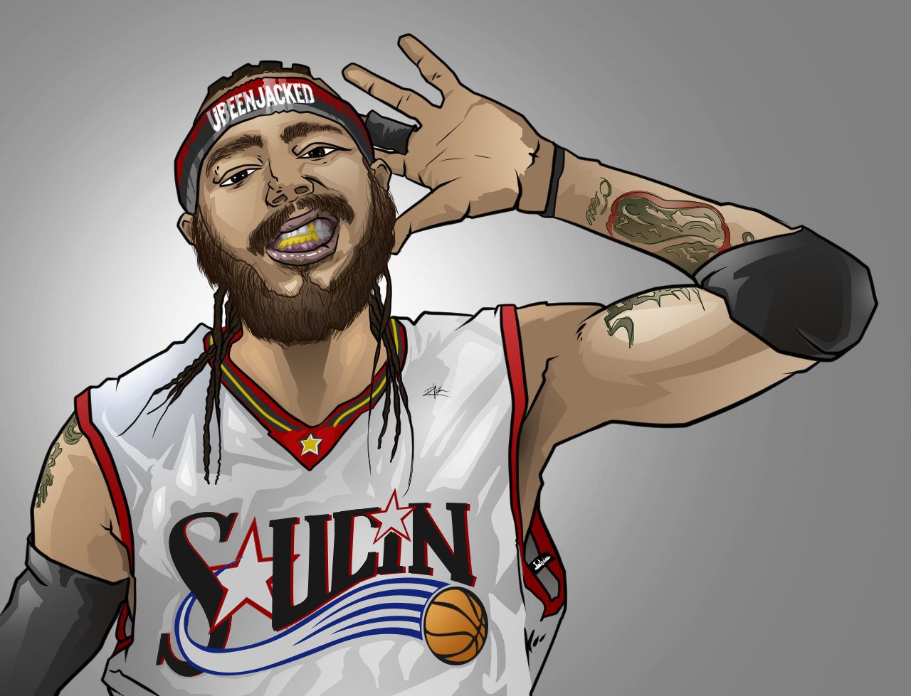 Post Malone ritratto pelliccia, 2800x1401 1440p, Desktop