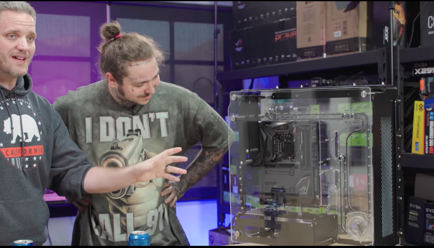 Post Malone con PC gaming, 1399x799 720p, PC