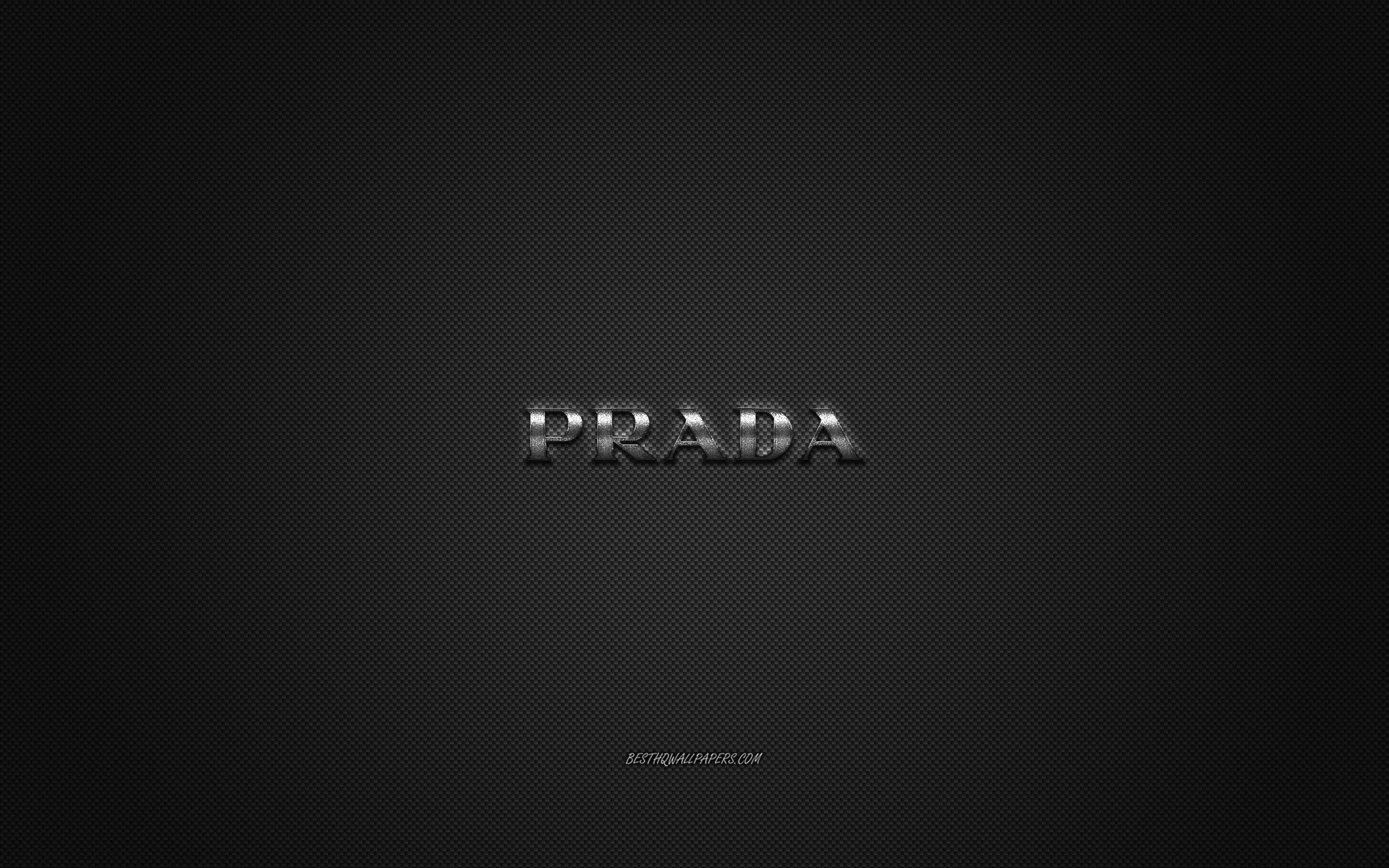 Logo Prada metallico nero, 2560x1600 2K, MacBook Pro