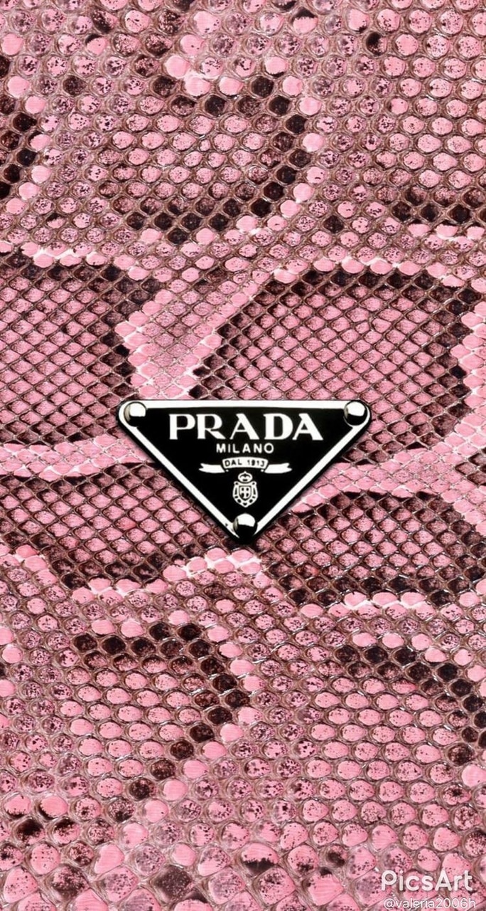 Logo Prada su pizzo rosa, 684x1280 Full HD Verticale, Smartphone