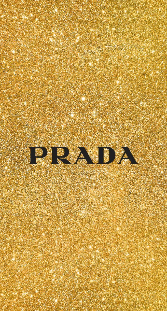 Logo Prada glitter oro, 680x1266 Full HD Verticale, iPhone