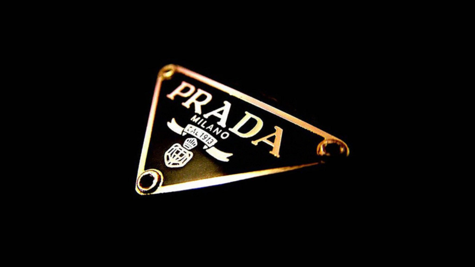 Logo Prada Milano dorato, 1600x900 900p, Desktop