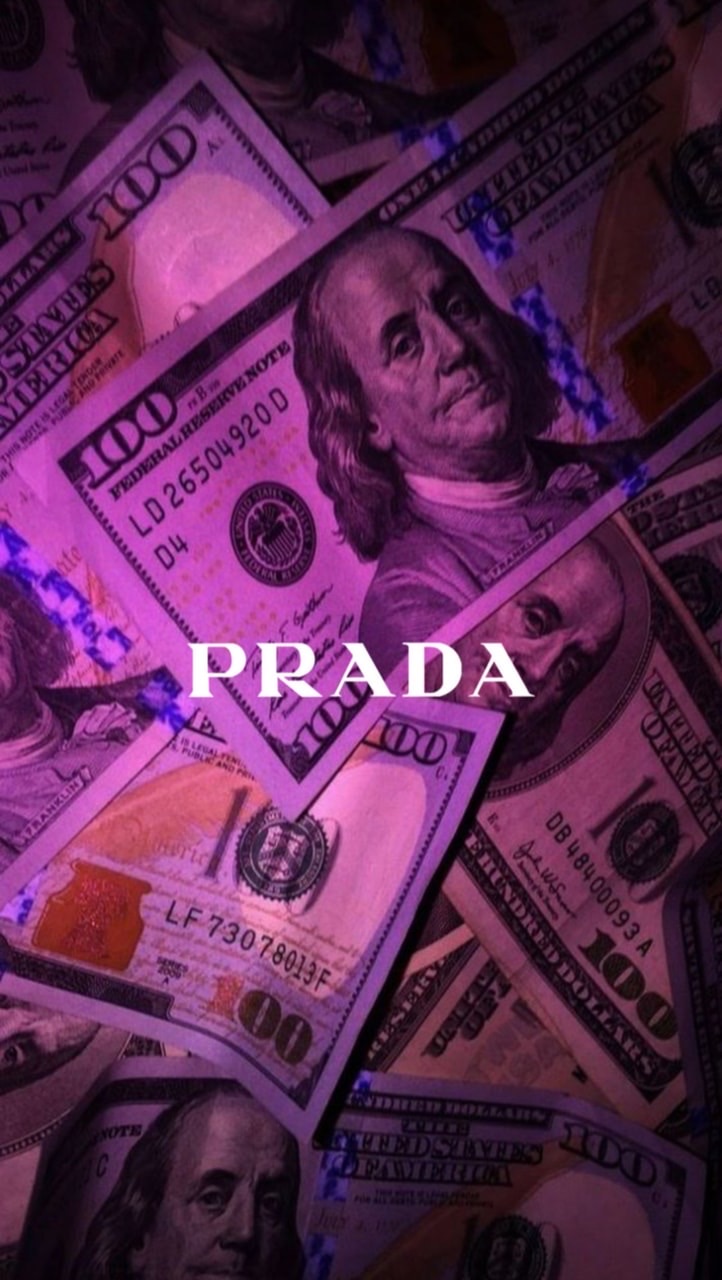 Banconote dollari con logo Prada, 722x1280 Full HD Verticale, iPhone