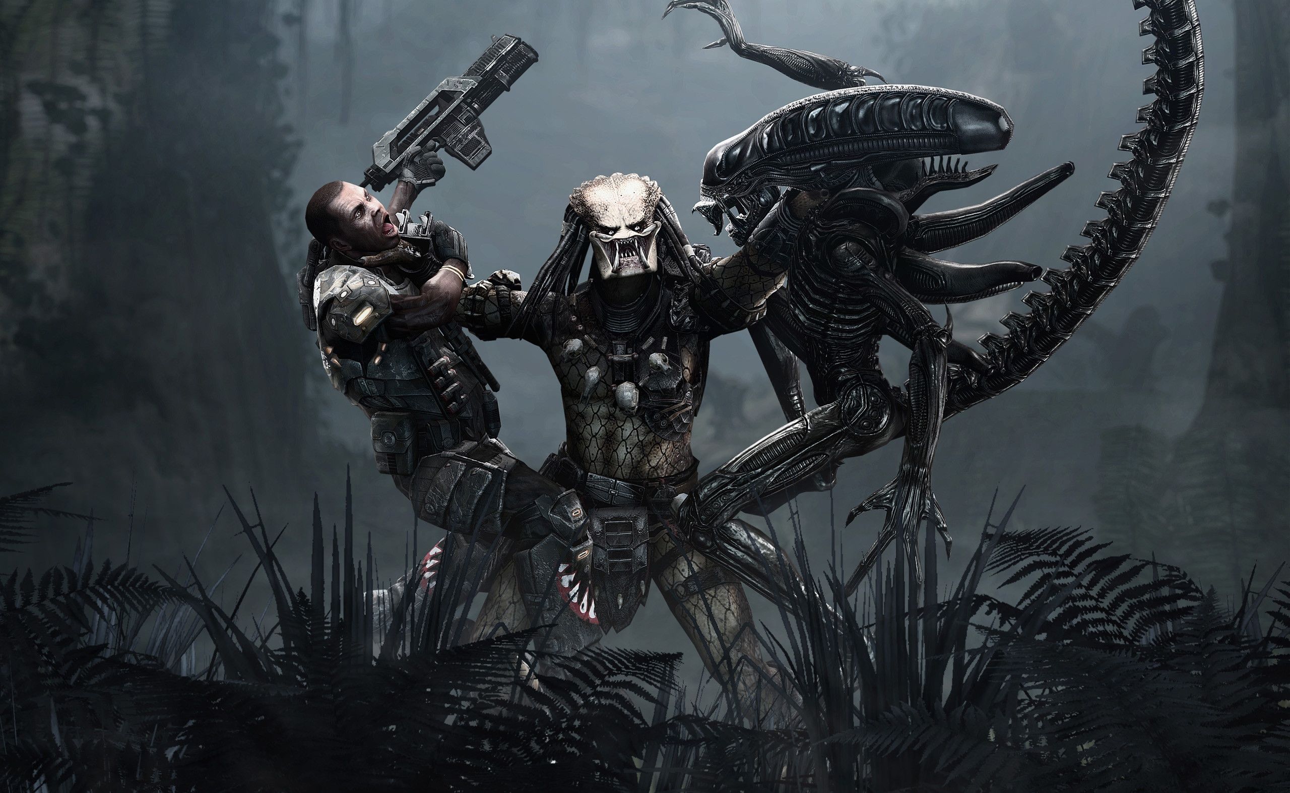 Predator contro Alien nella giungla, 2560x1573 QHD, Laptop