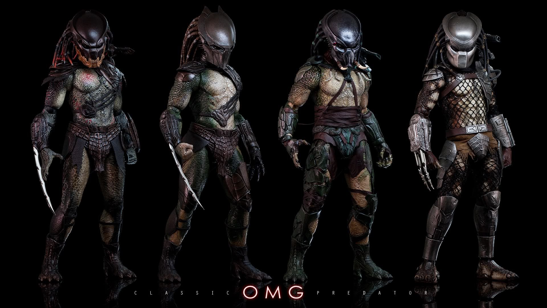 Quattro figure Predator armature, 1920x1080 Full HD 1080p, Desktop