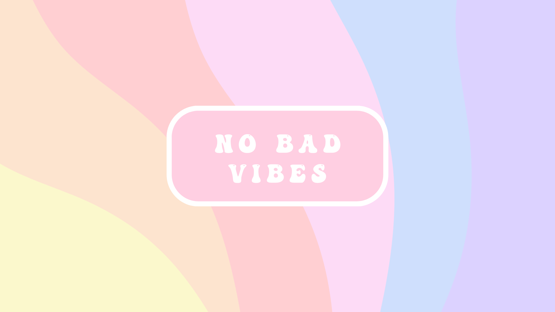 Onde pastello con scritta No Bad Vibes, 1920x1080 Full HD 1080p, Desktop