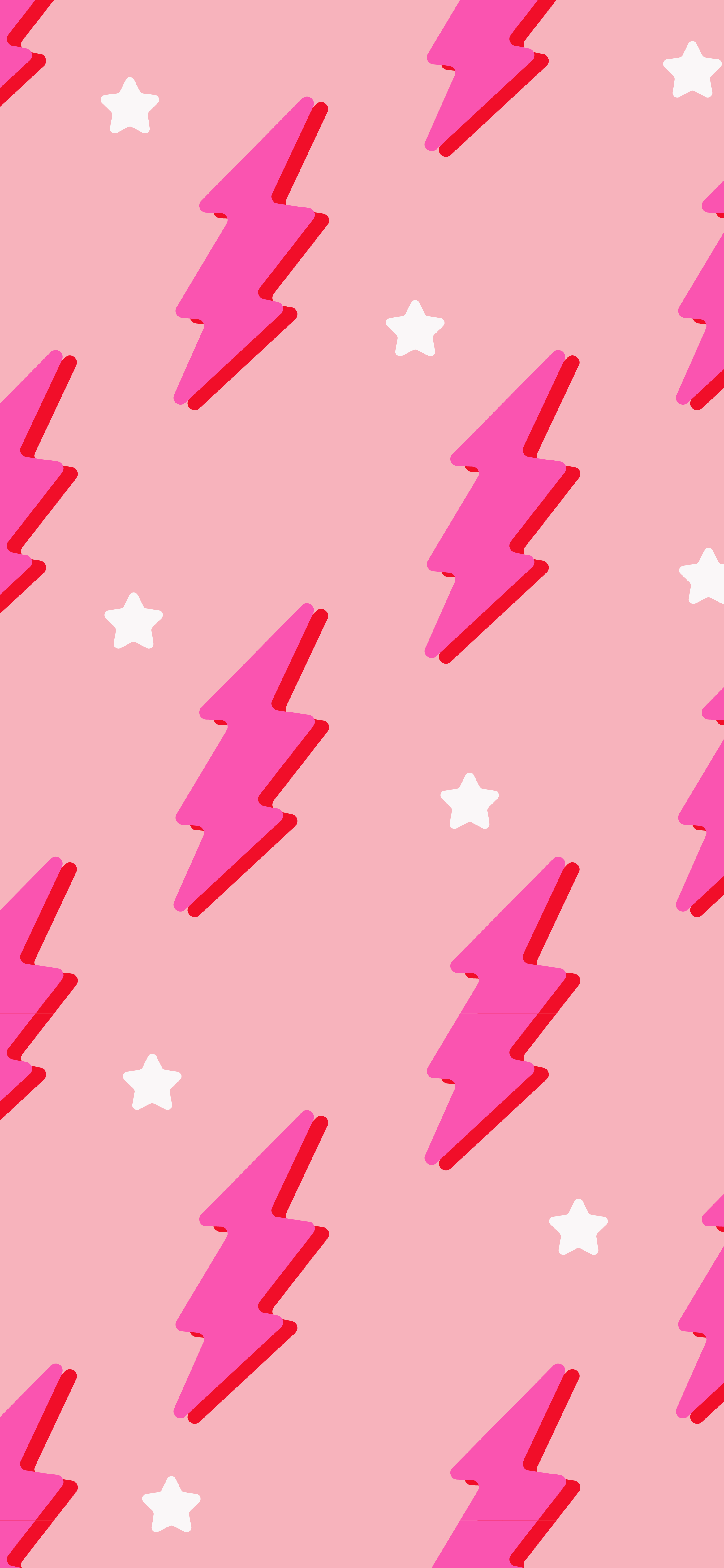 Fulmini rosa e stelle, 2340x5064 Verticale, Mobile