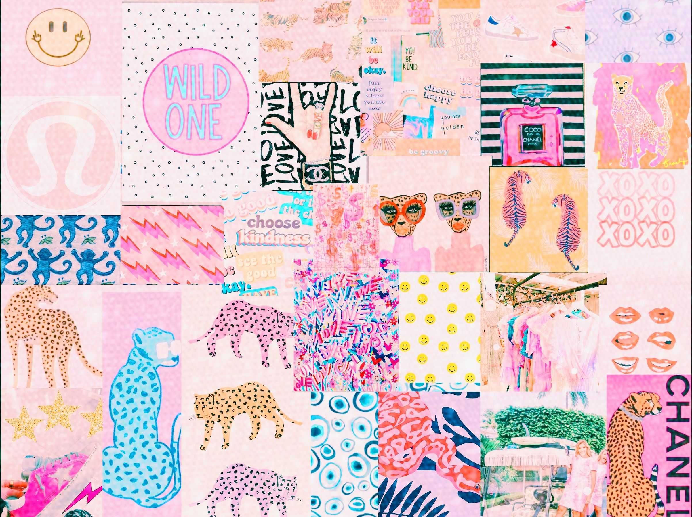 Collage preppy rosa pastello, 2405x1798 2K, PC