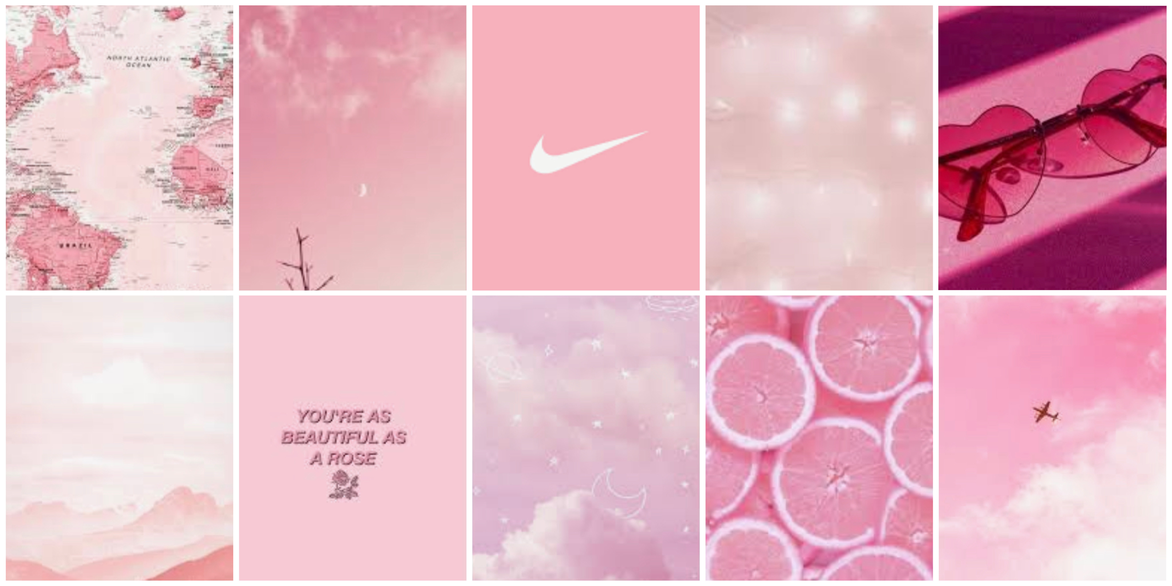 Collage estetico rosa preppy, 4096x2048 4K Ultra HD, Monitor 4K