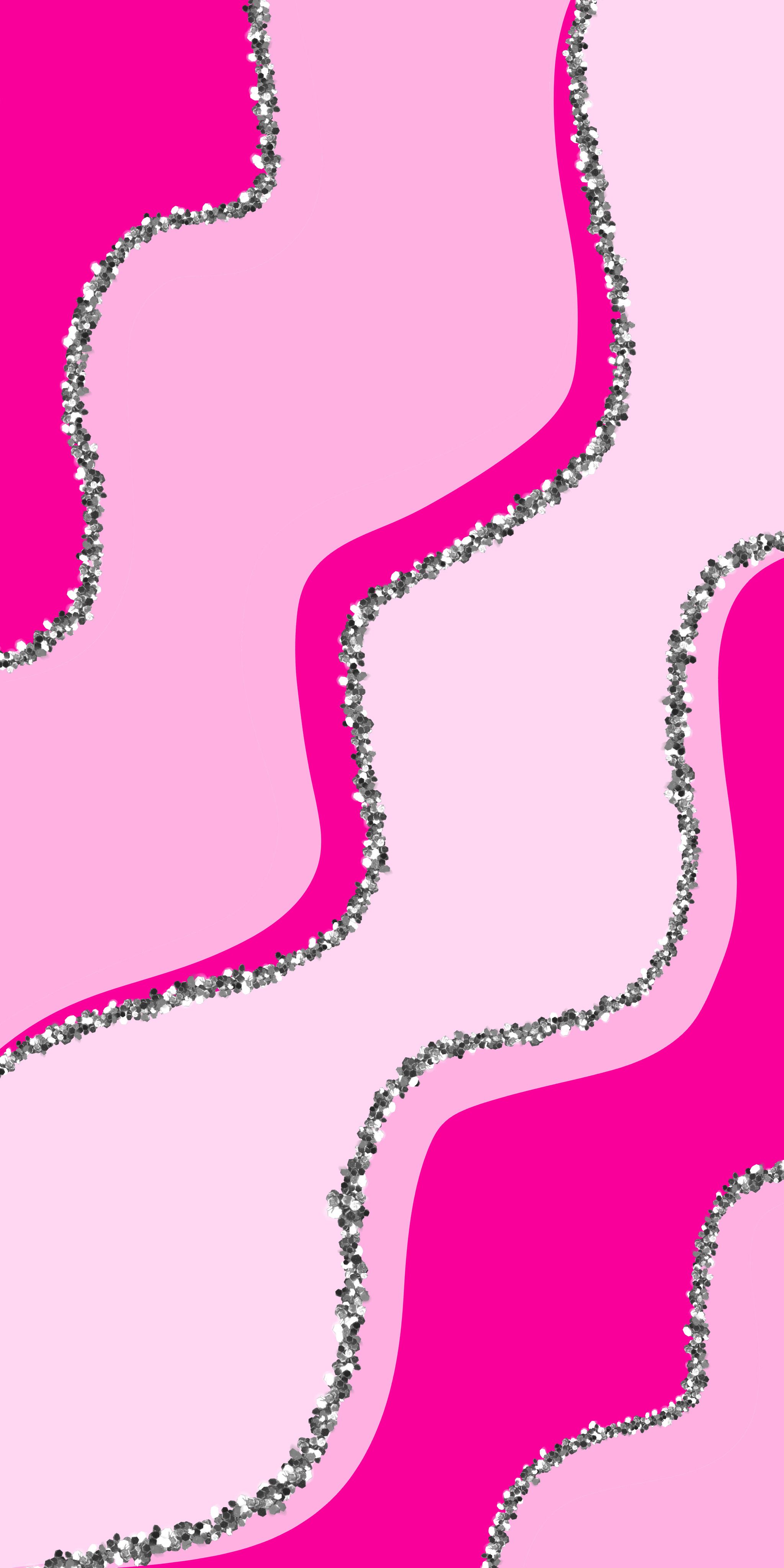 Onde astratte rosa glitter, 2048x4096 Verticale, Telefono