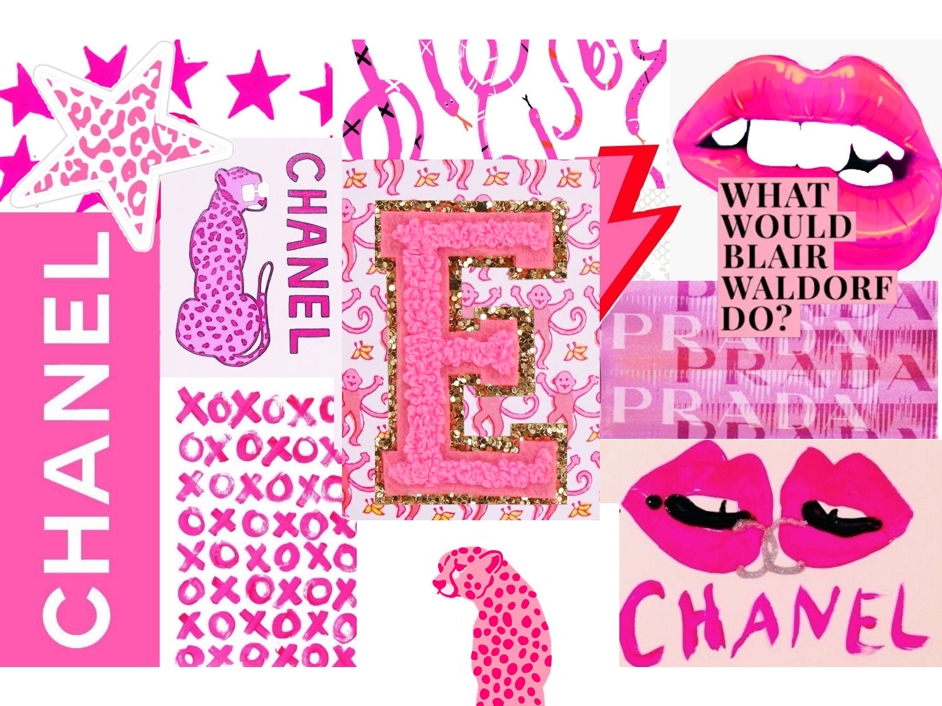 Collage preppy rosa Chanel, francese, 3000x2250 WQXGA, PC