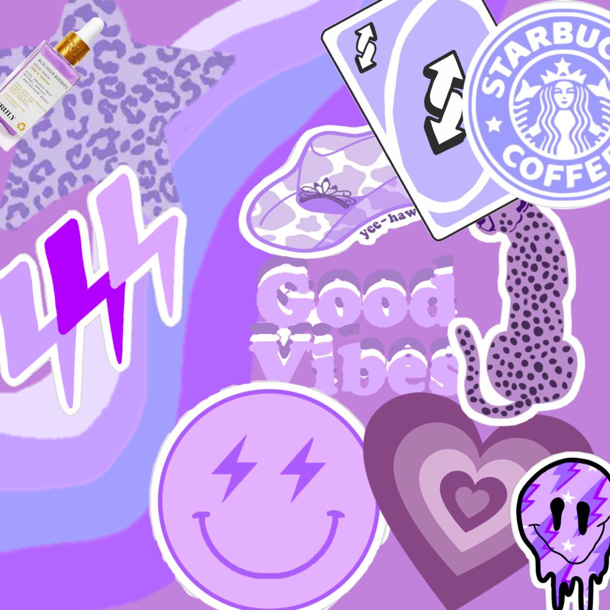 Adesivi preppy viola collage, 1200x1200 HD, ROG Asus Laptop