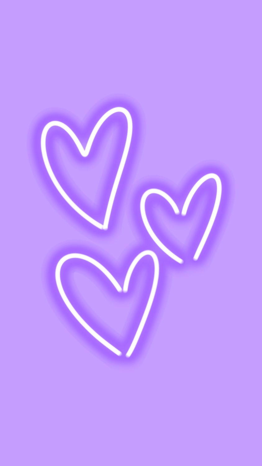 Cuori neon viola, 844x1500 Verticale, Mobile