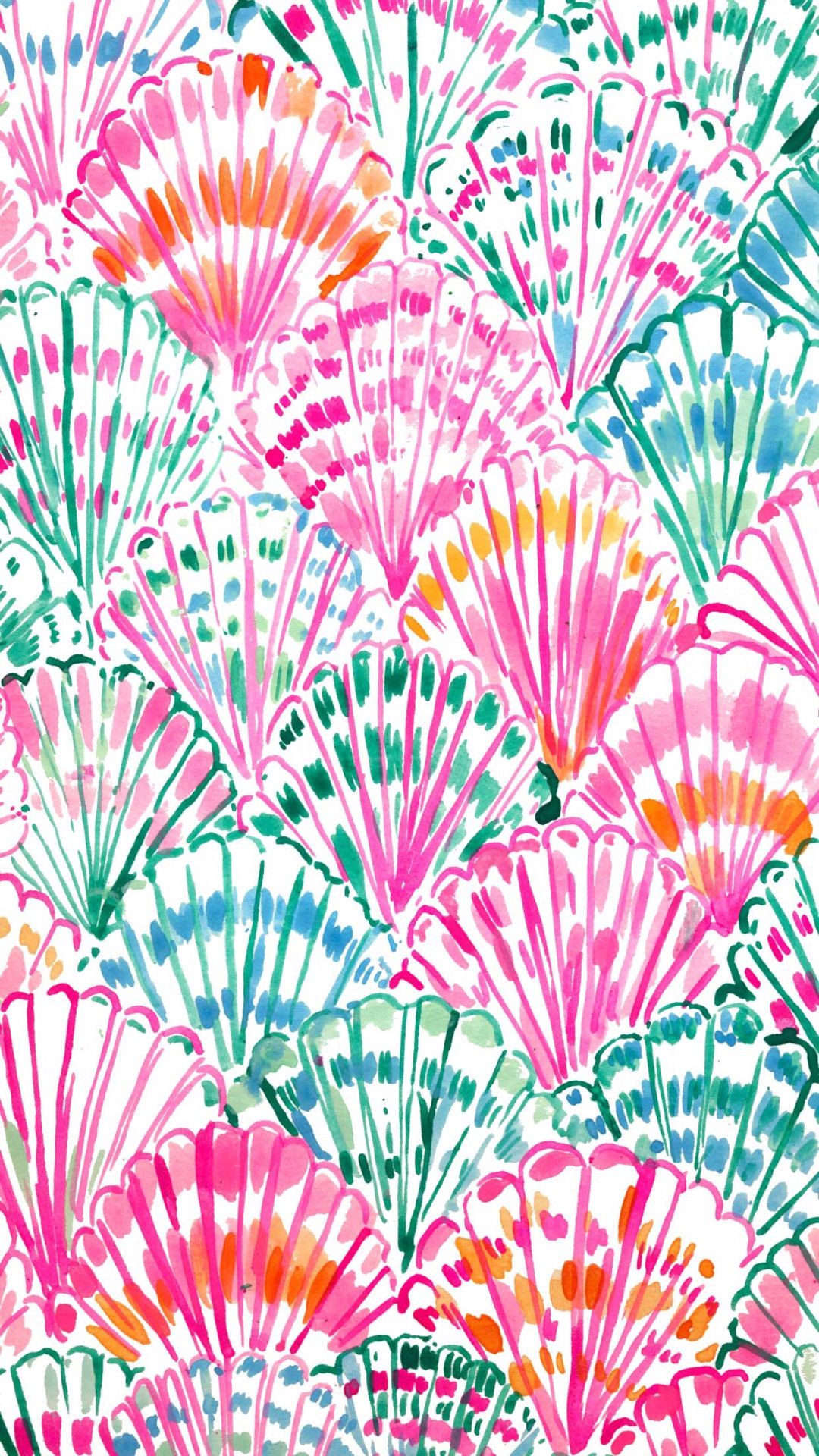 Conchiglie preppy multicolore, 1080x1920 Verticale, Telefono